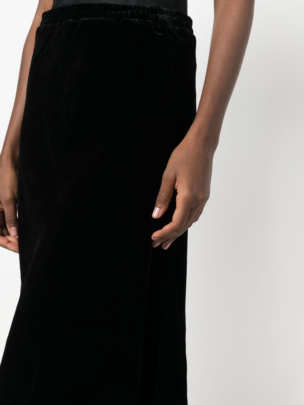 GOLD HAWK Velvet Maxi Skirt with Elasticated Waistband