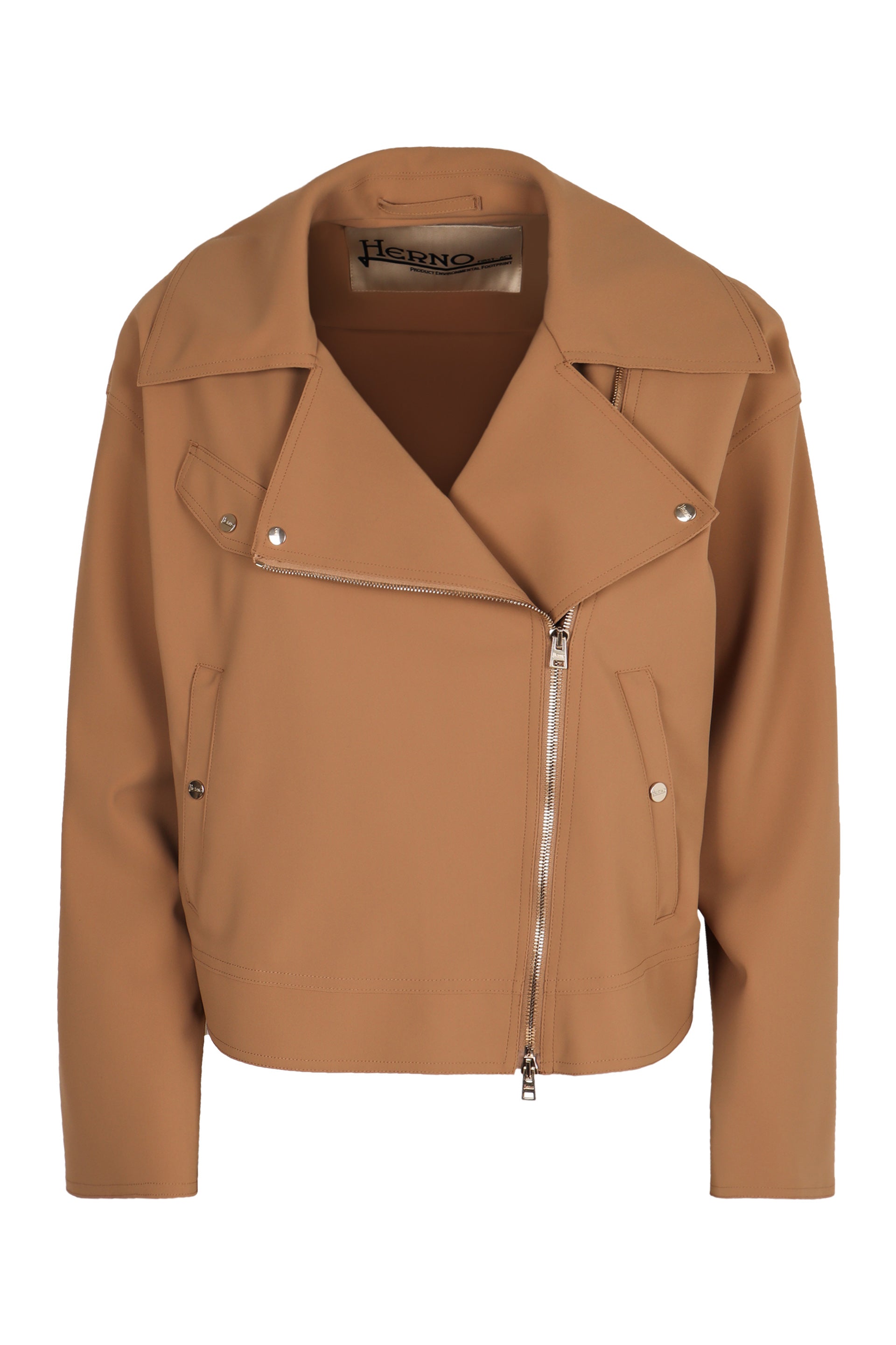 HERNO Asymmetric Closure Biker Jacket