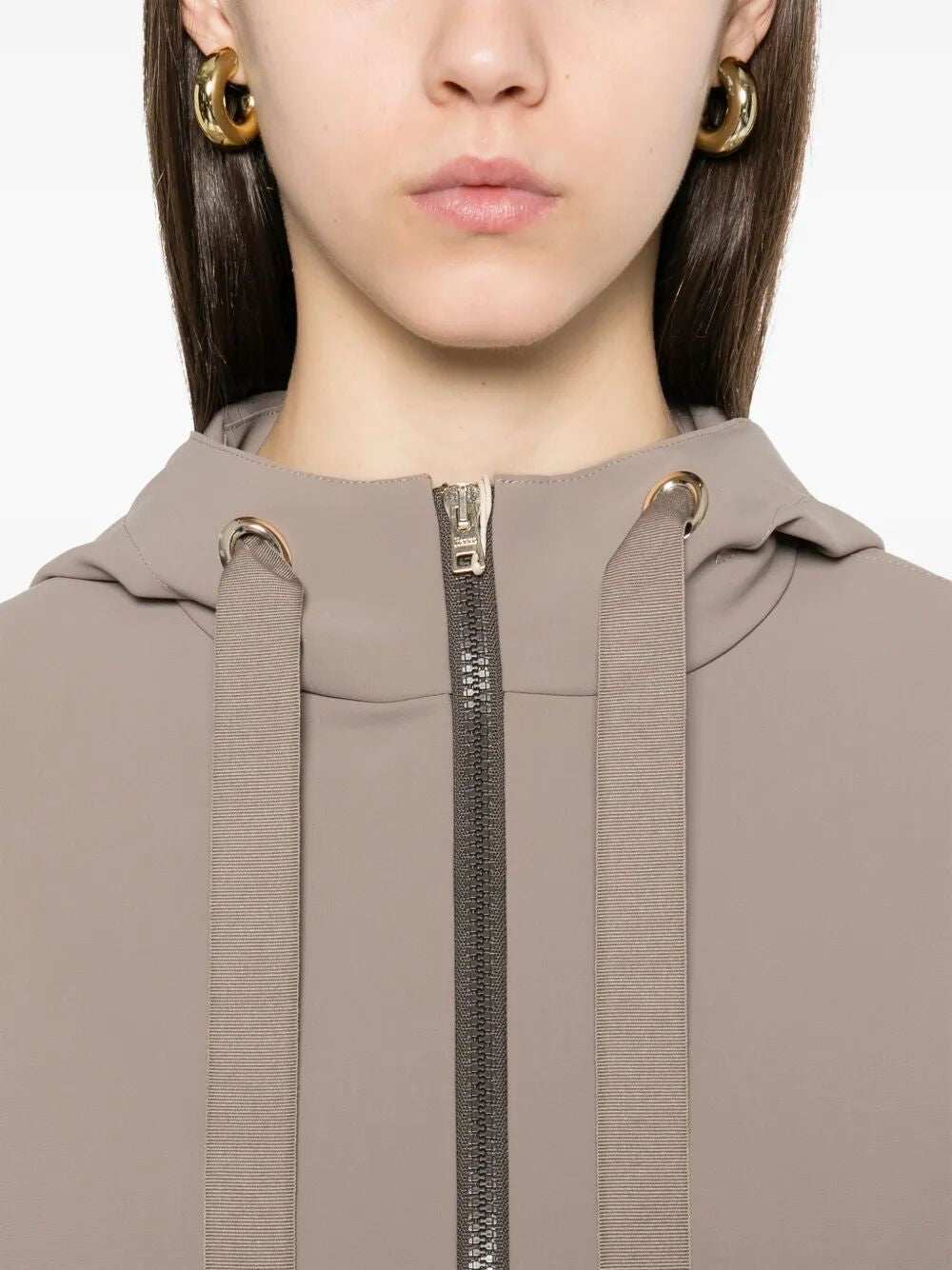 HERNO Women's Mini Zip-Up Hooded Short Jacket