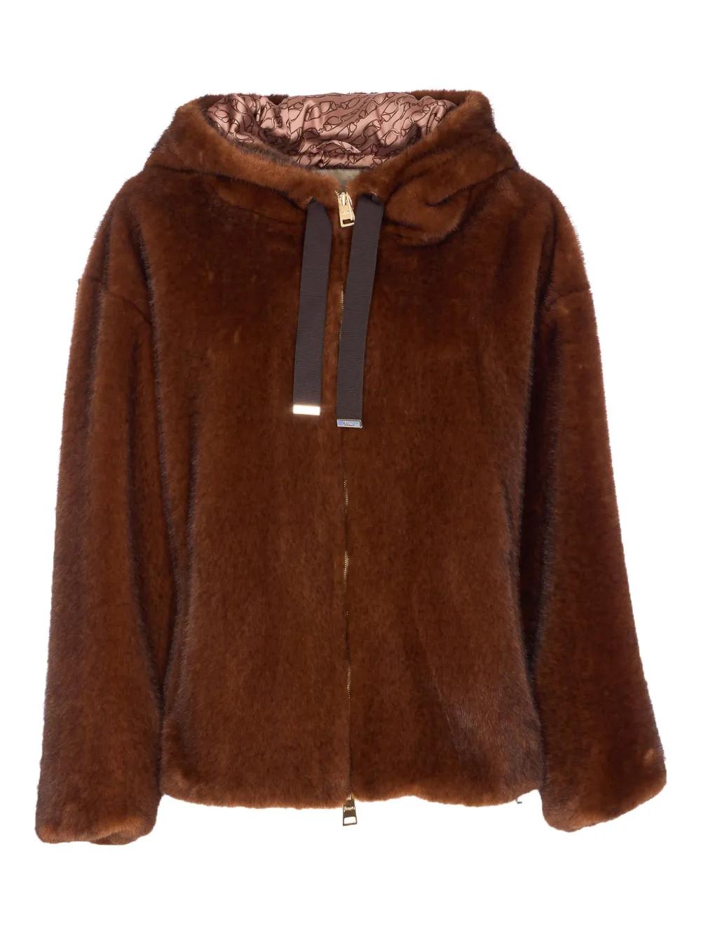 HERNO Faux Fur Hooded Jacket