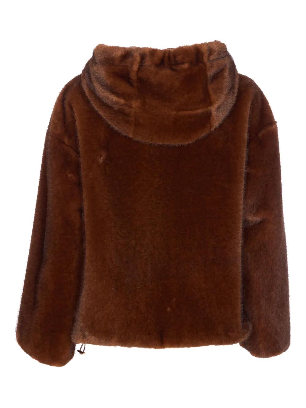 HERNO Faux Fur Hooded Jacket
