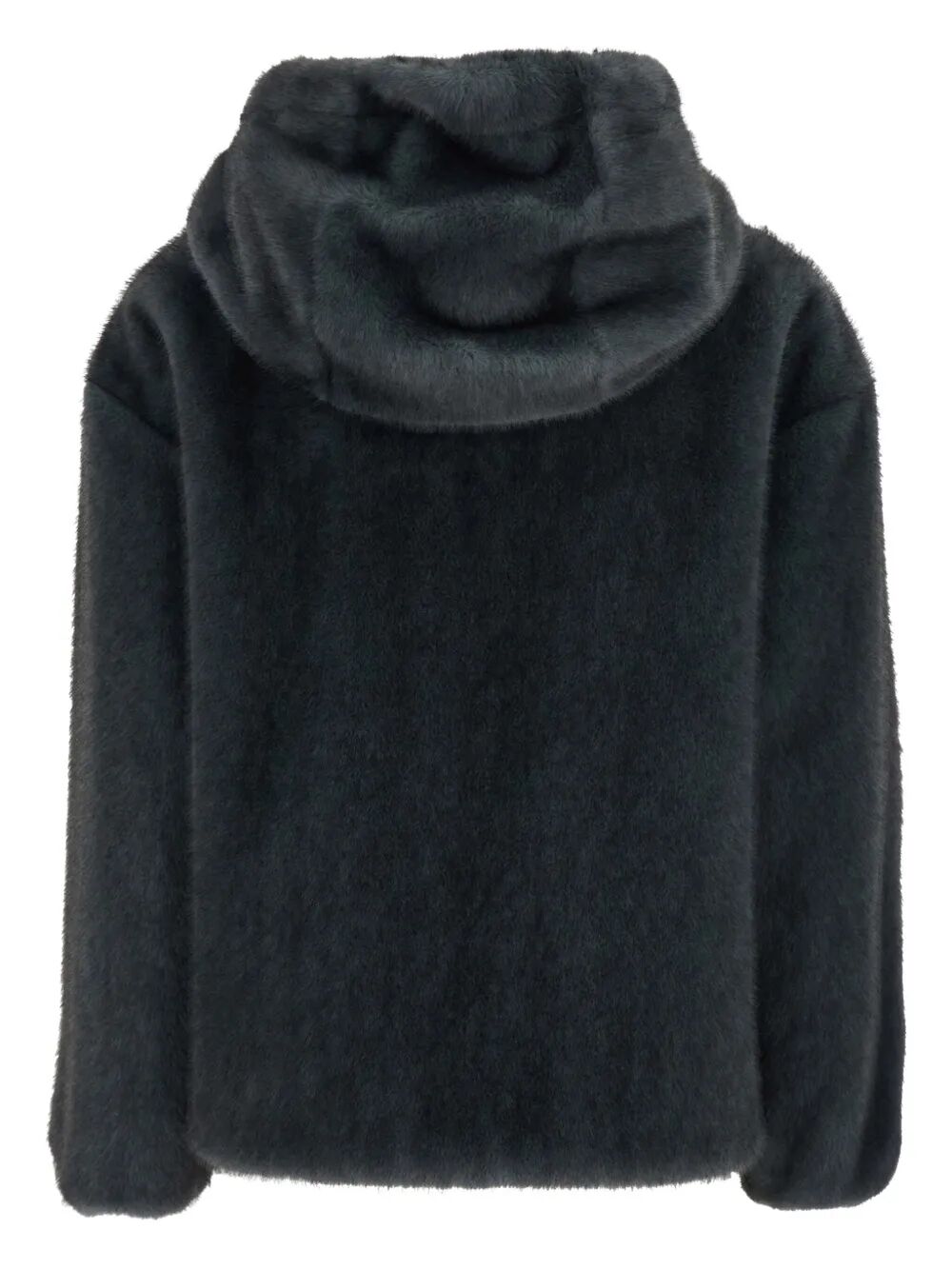 HERNO Faux Fur Jacket with Drawstring Hood and Hem for Women