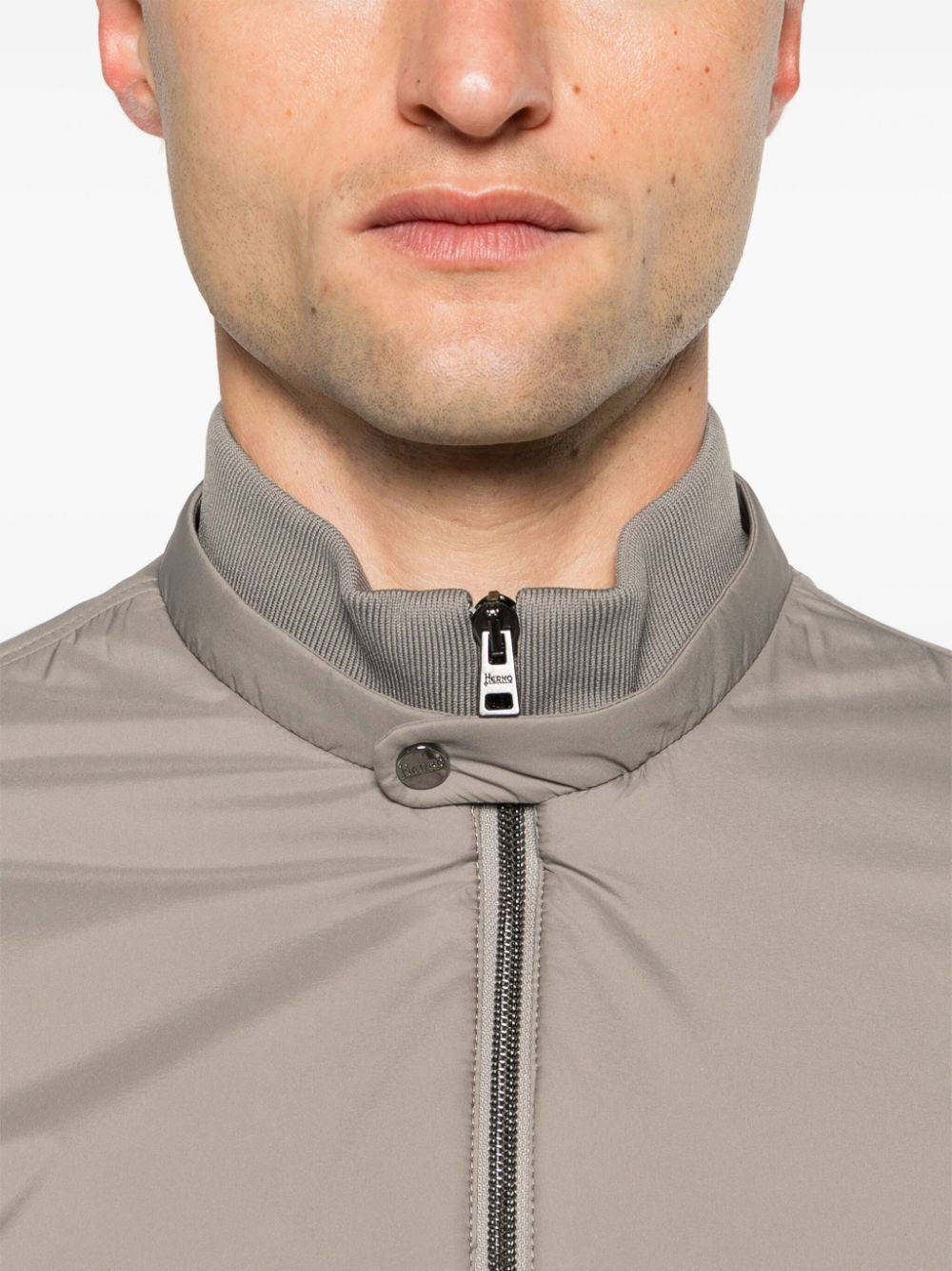 HERNO Eco-Friendly Band-Collar Bomber Jacket for Men - SS25