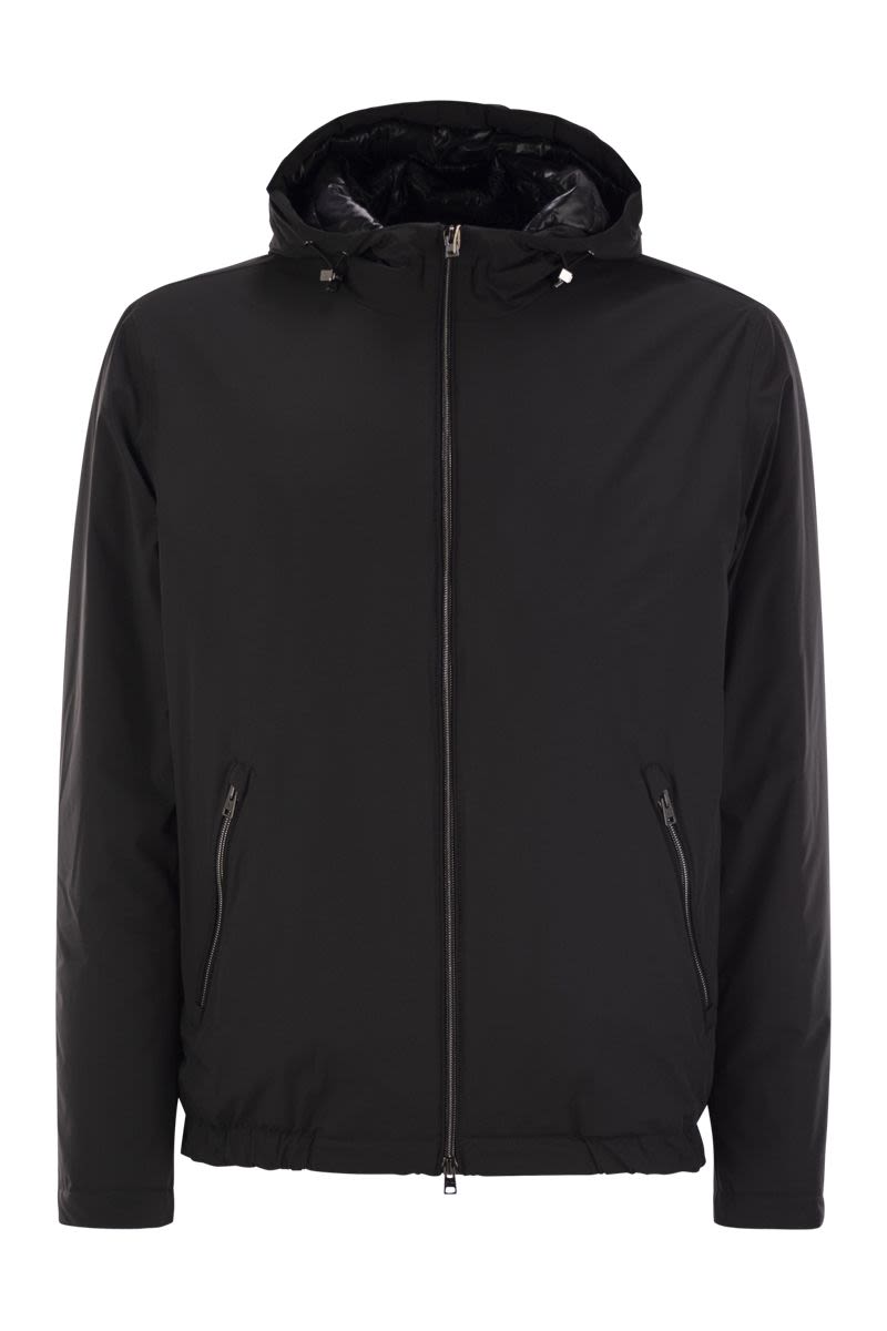 HERNO Packable Mini Bomber Jacket with Hood