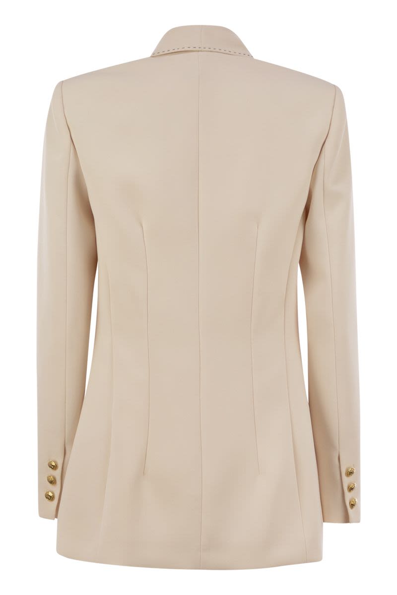 ELISABETTA FRANCHI Lightweight Slouchy Fit Crepe Jacket with Contrast Stitching