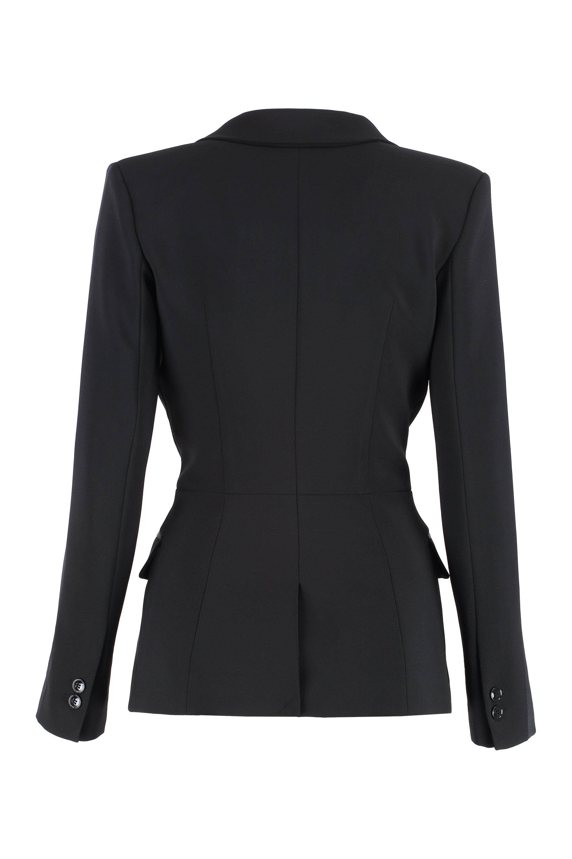 ELISABETTA FRANCHI Chic Crepe Blazer with Satin Accents