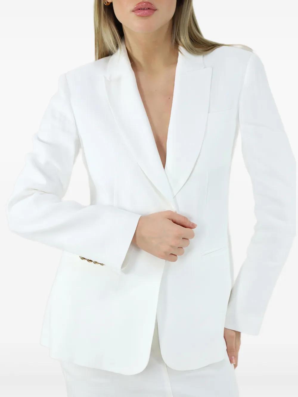 ELISABETTA FRANCHI Linen Blend Gabardine Blazer