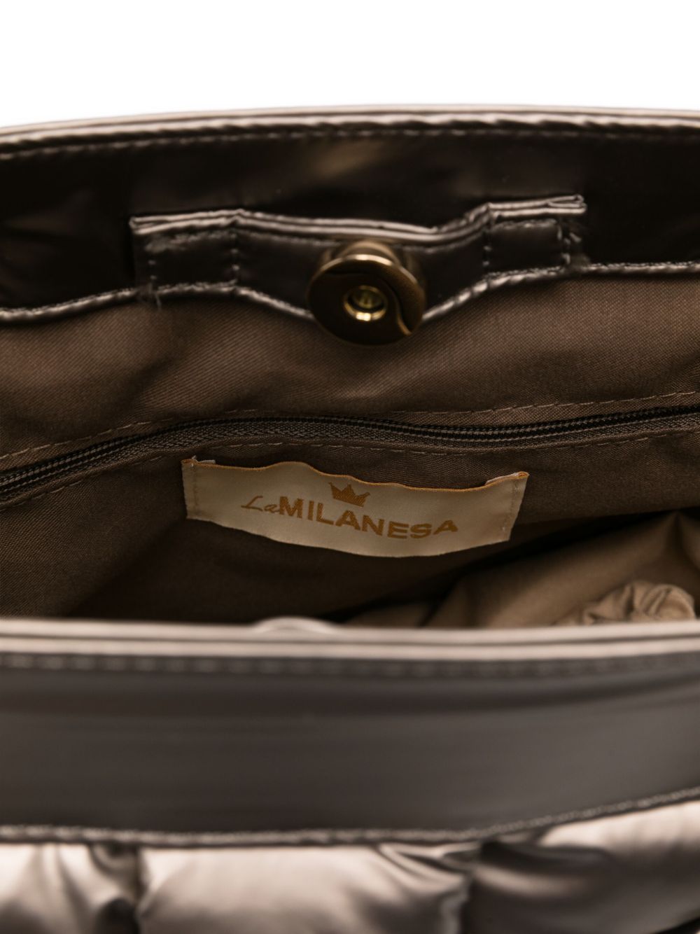 LA MILANESA Mini Quilted Handbag with Bamboo Top Handle