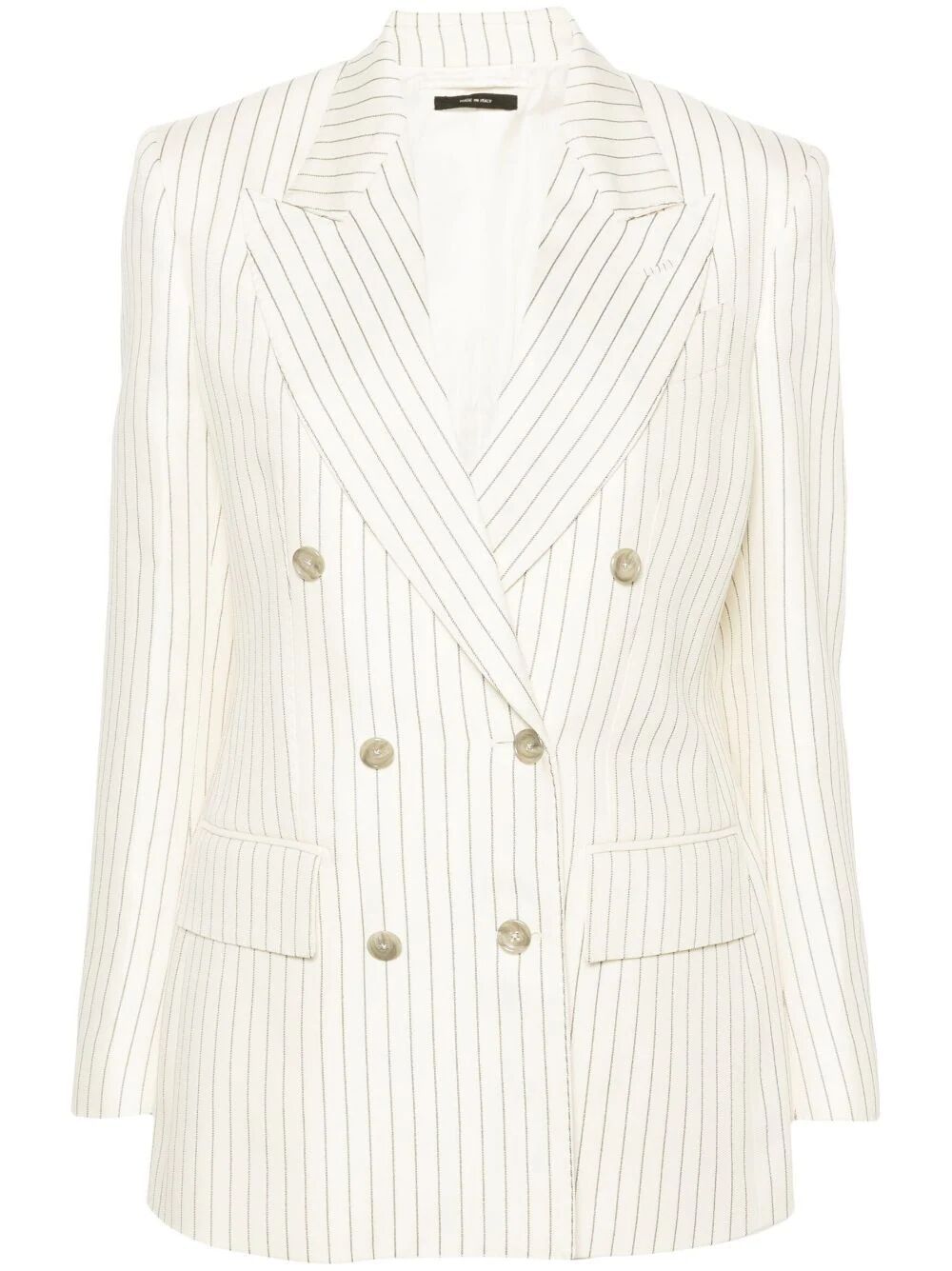 TOM FORD Striped Double Breasted Twill Blazer