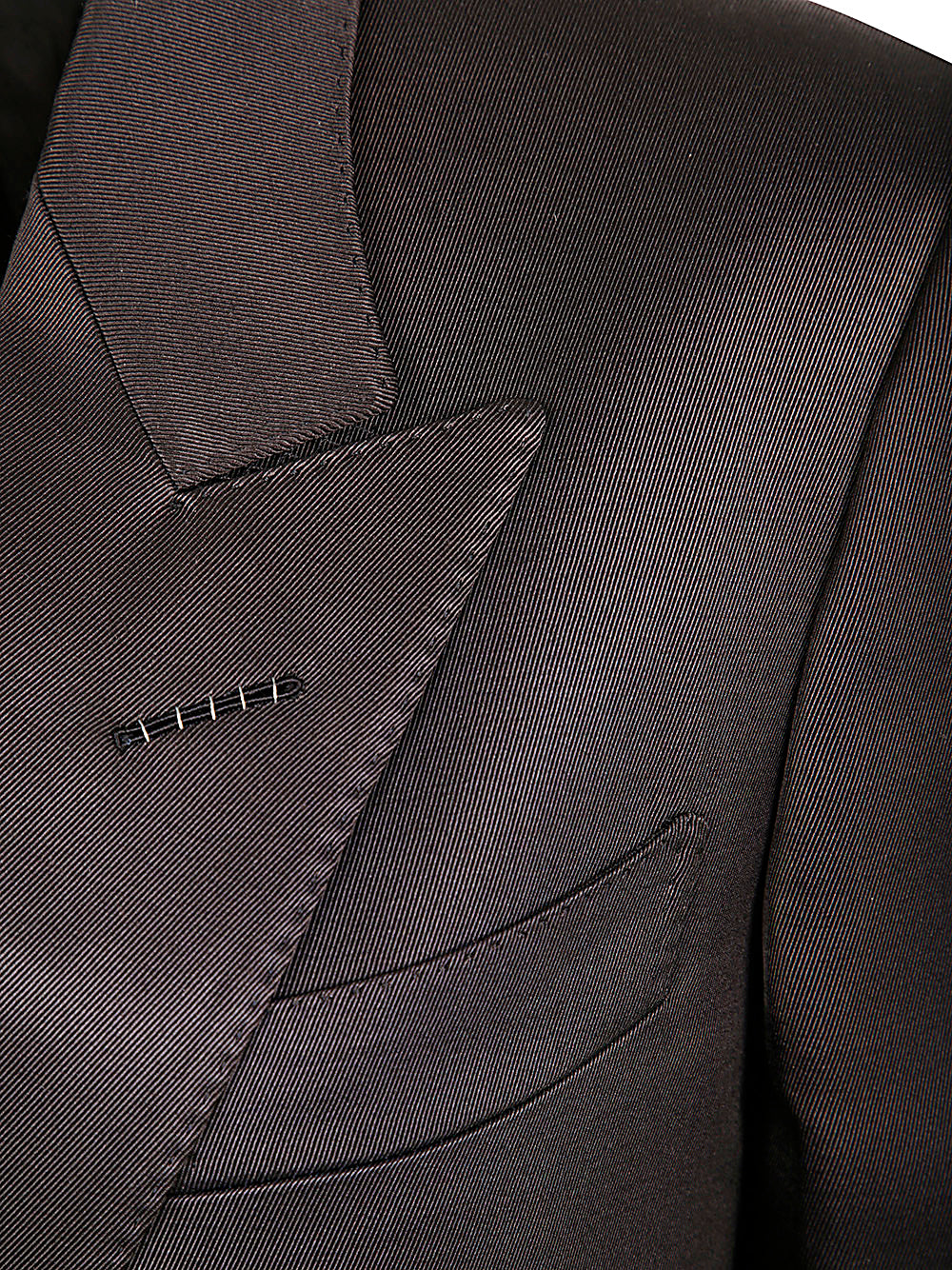 TOM FORD Silk and Wool Twill Double Breasted Jacket