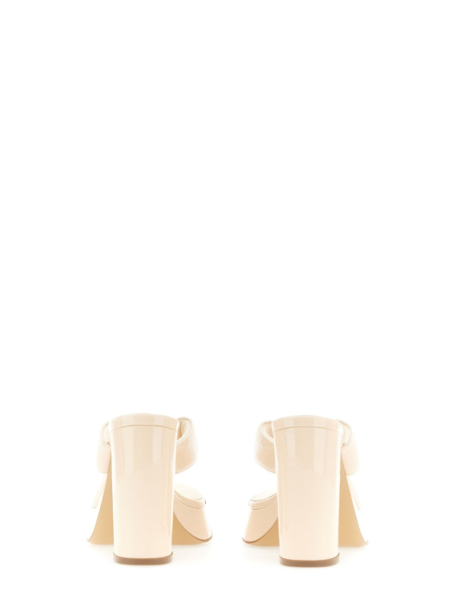 GIA BORGHINI Classic Patent Sandal with 11 cm Heel