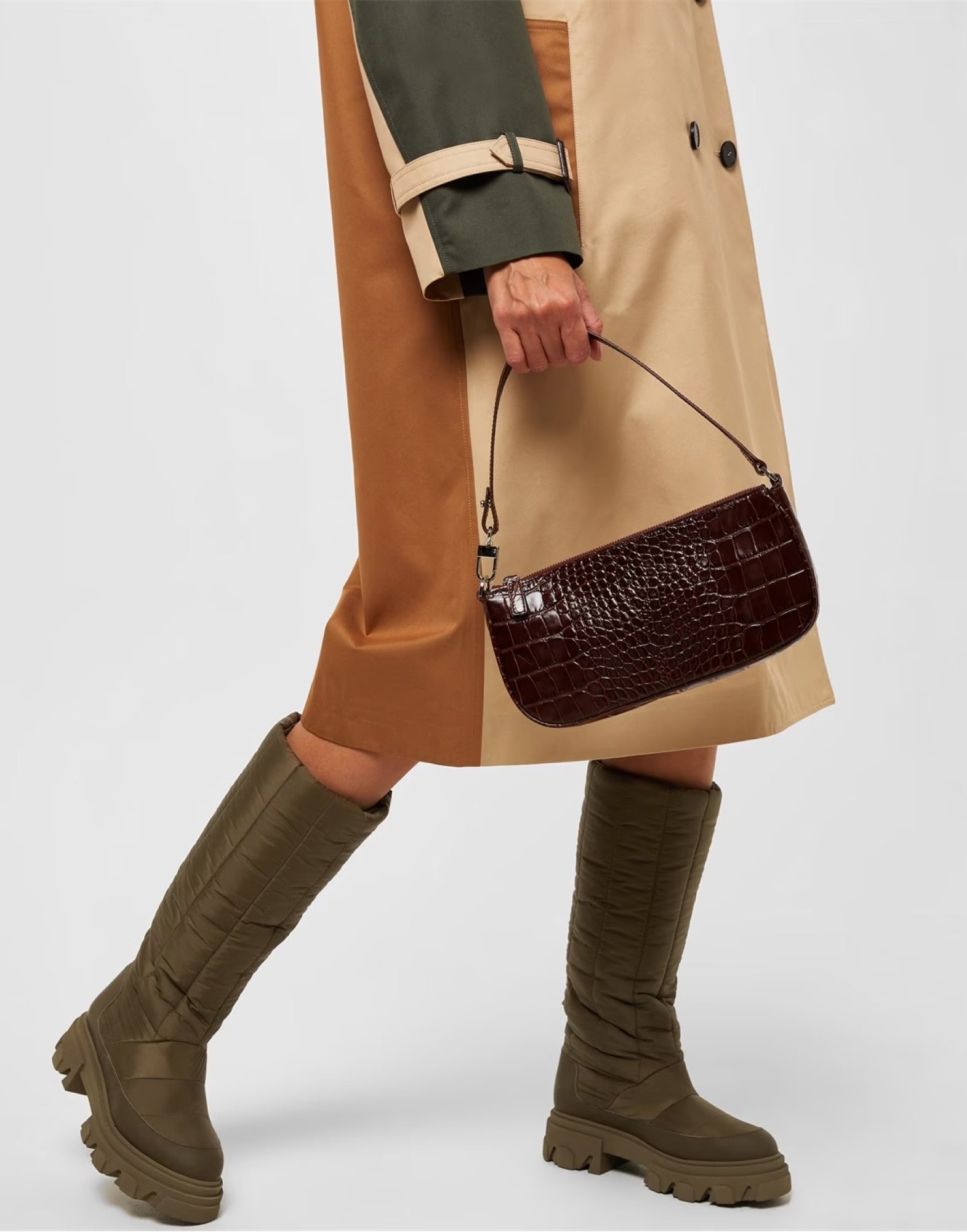 GIA BORGHINI Padded Boots with Logo Heel - 5 cm