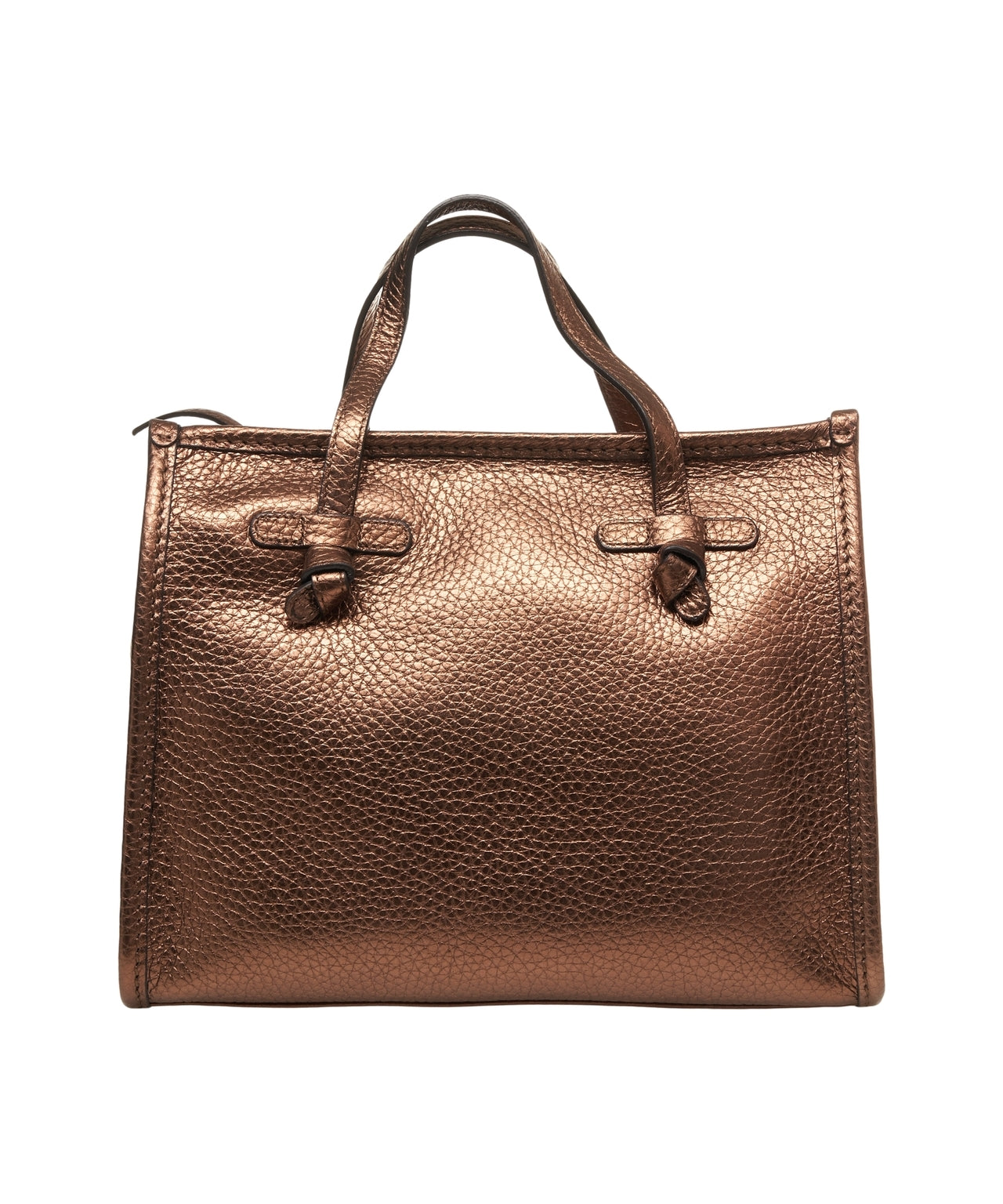 GIANNI CHIARINI Hammered Leather Handbag with Decorative Knot Details