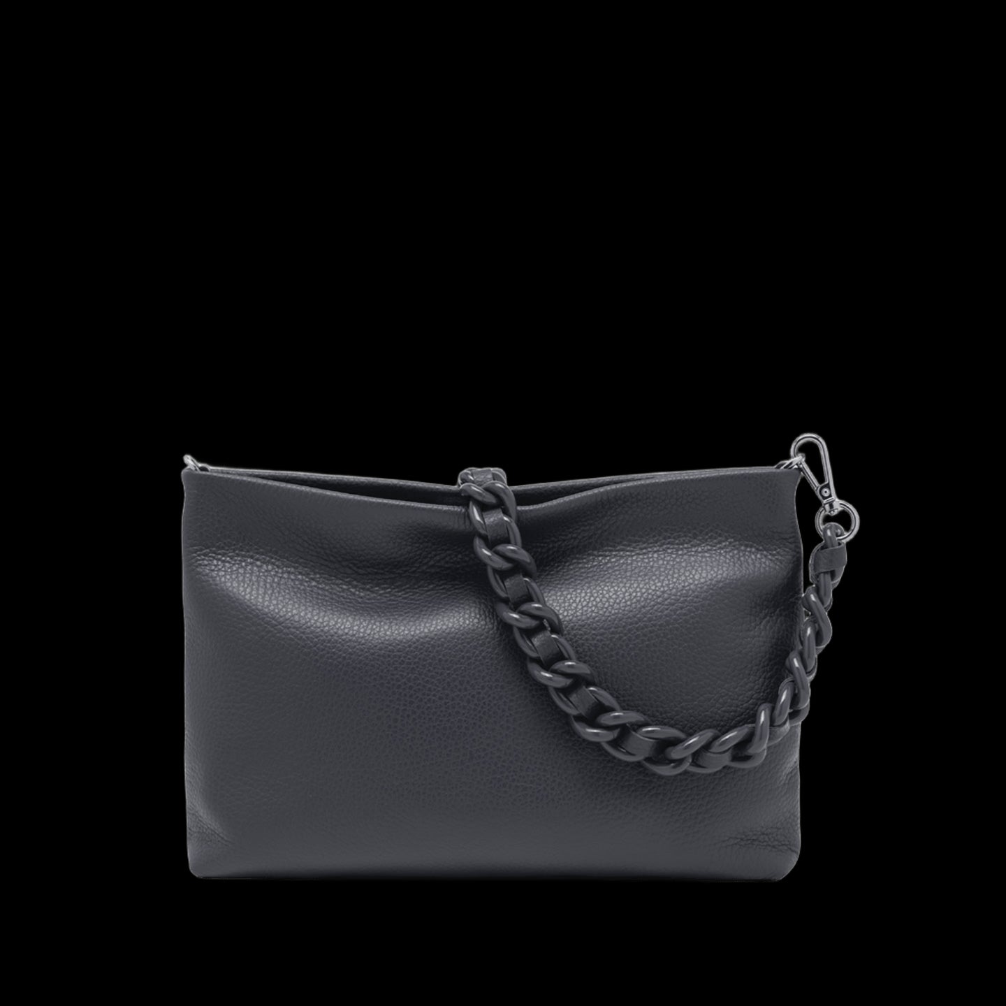 GIANNI CHIARINI Stylish Hammered Leather Clutch with Maxi Wrist Strap