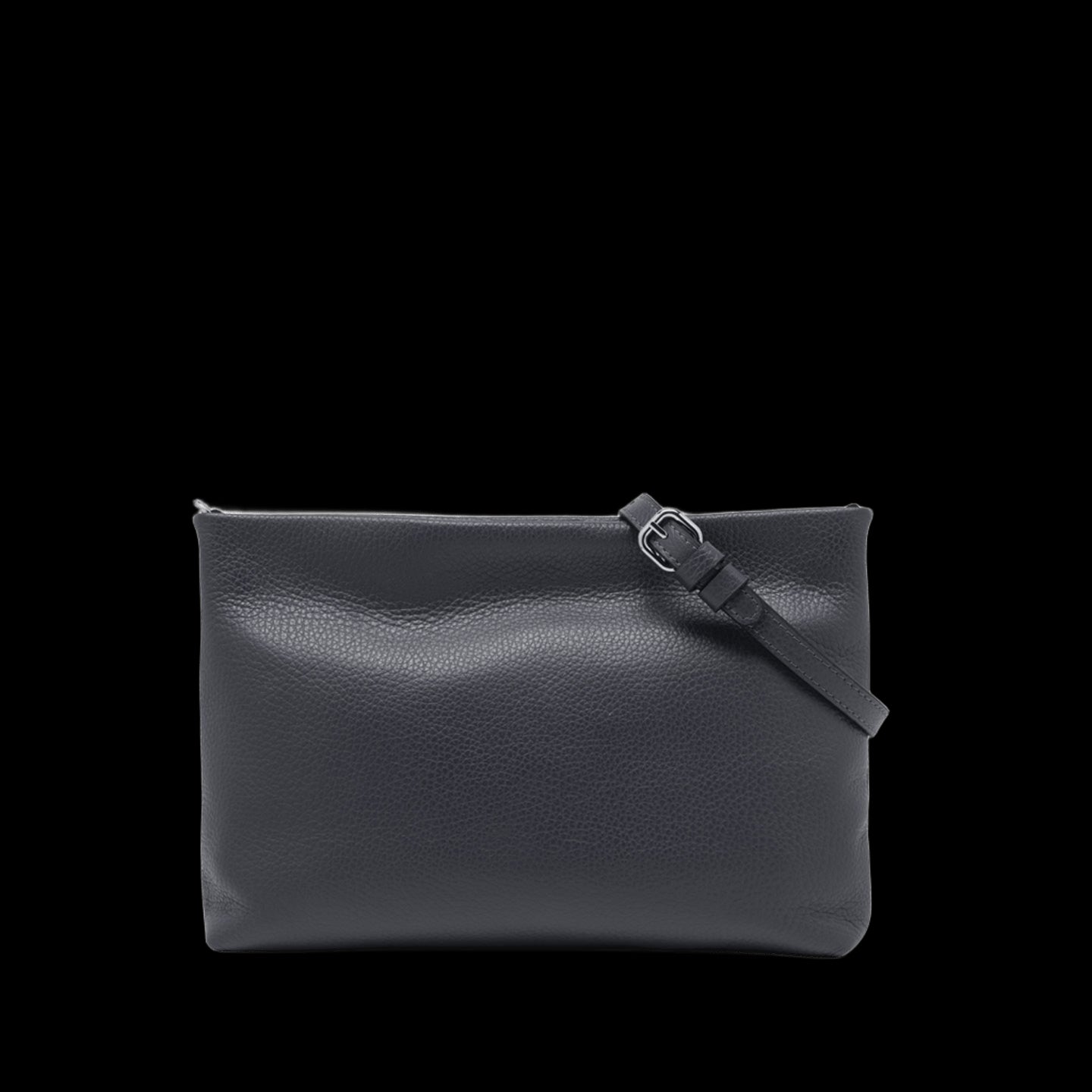 GIANNI CHIARINI Stylish Hammered Leather Clutch with Maxi Wrist Strap