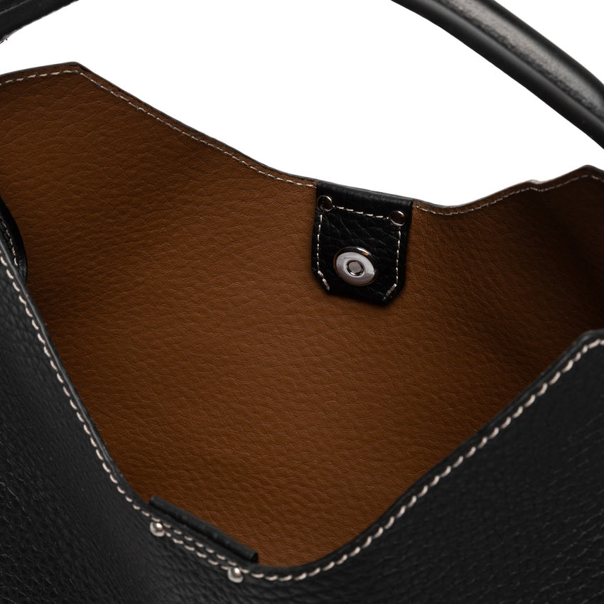 GIANNI CHIARINI Trapezoidal Handbag with Metallic Details