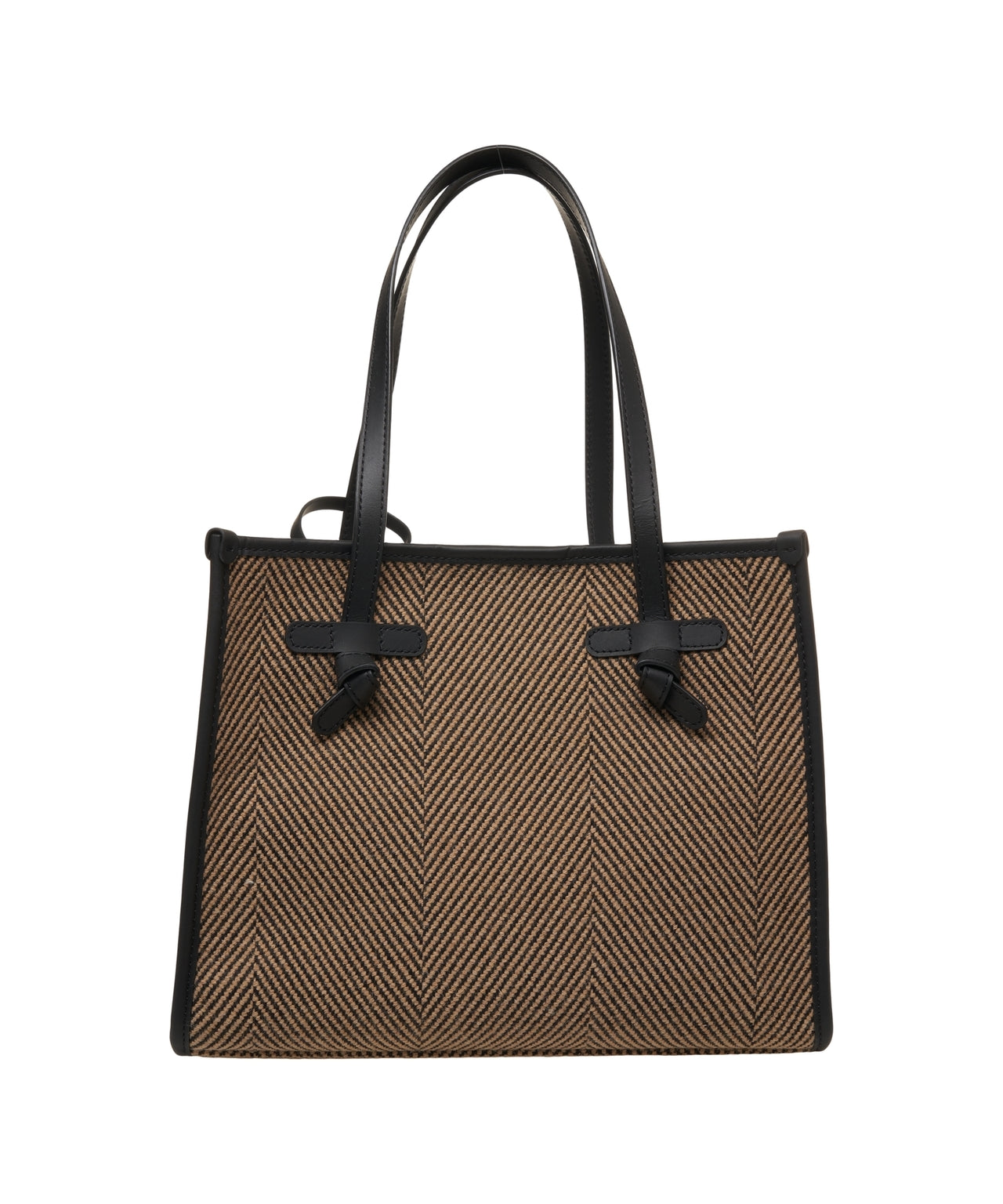 GIANNI CHIARINI Elegant Herringbone Shopper Bag with Leather Accents
