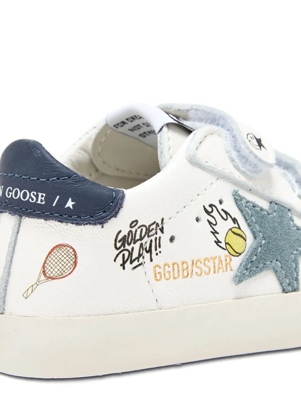GOLDEN GOOSE KIDS Mini School Nappa Upper Sneakers with Printed Suede Star Leather Heel