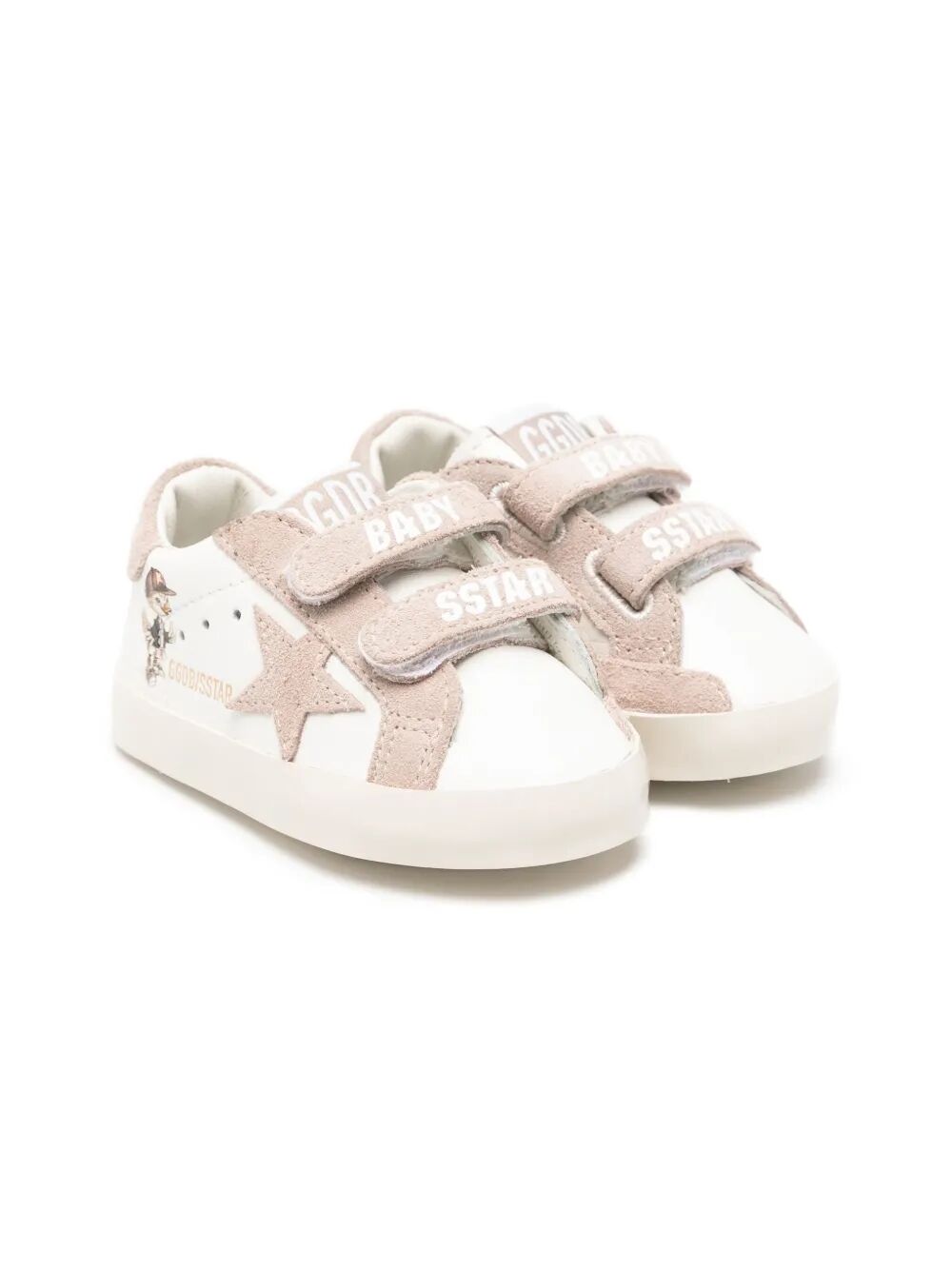GOLDEN GOOSE KIDS Mini School Sneakers with Signature Star Strap and Heel