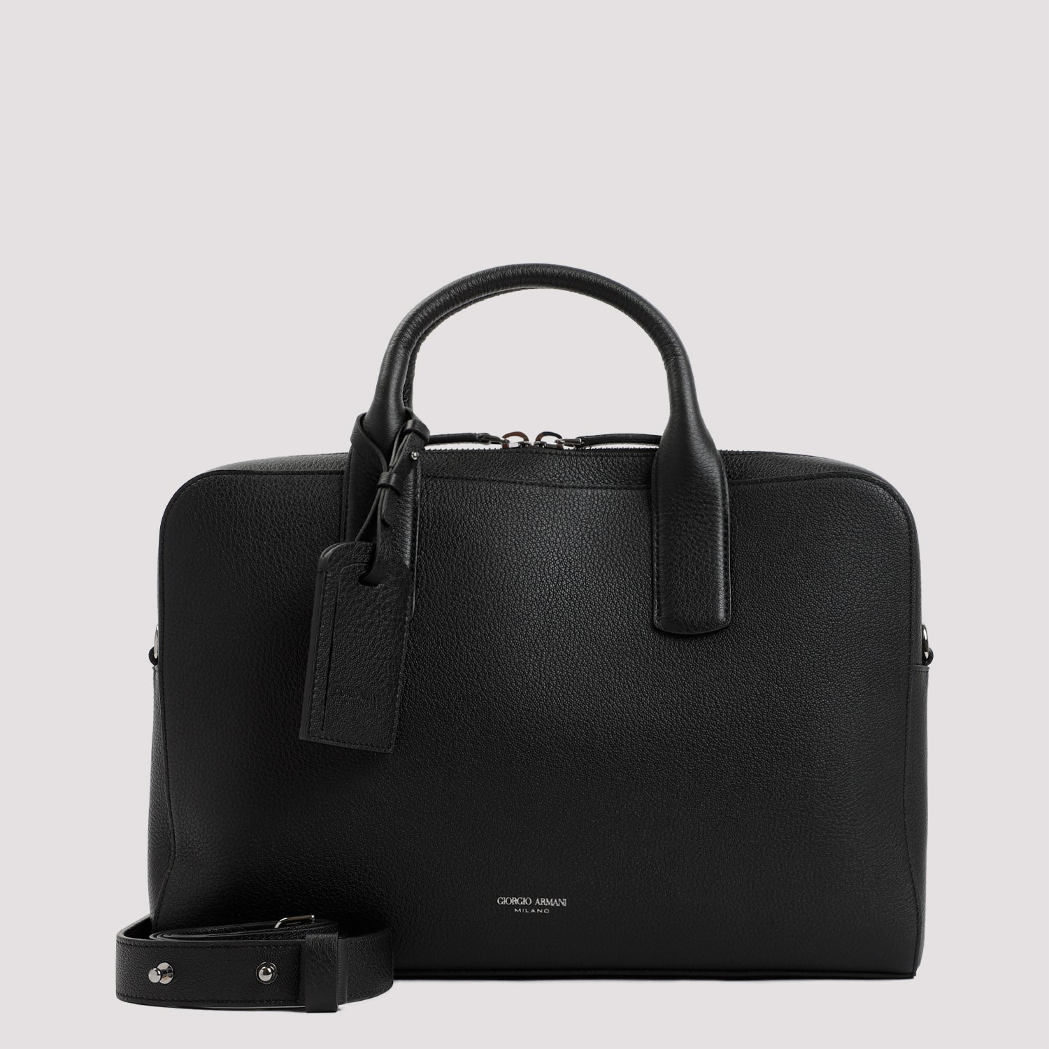 GIORGIO ARMANI Professional Briefcase with Double Zip Closure - 39cm x 28cm x 7cm