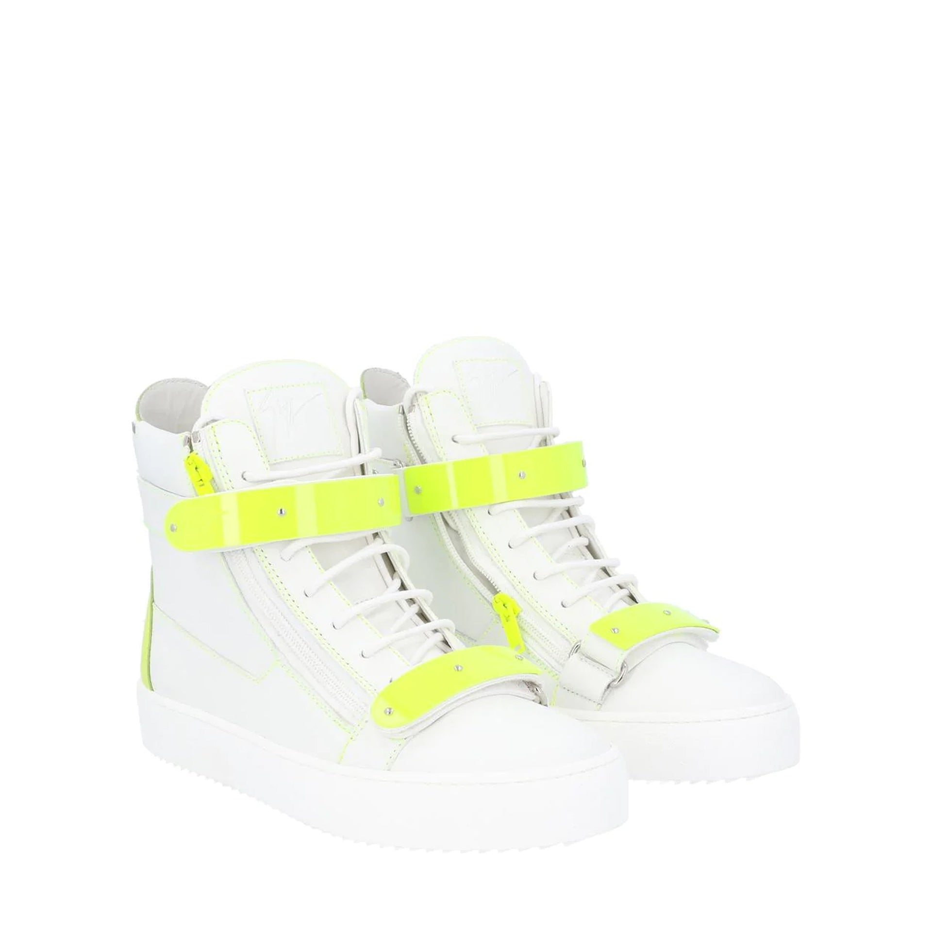 GIUSEPPE ZANOTTI Leather Sneaker with Velcro and Zip Closure for Men