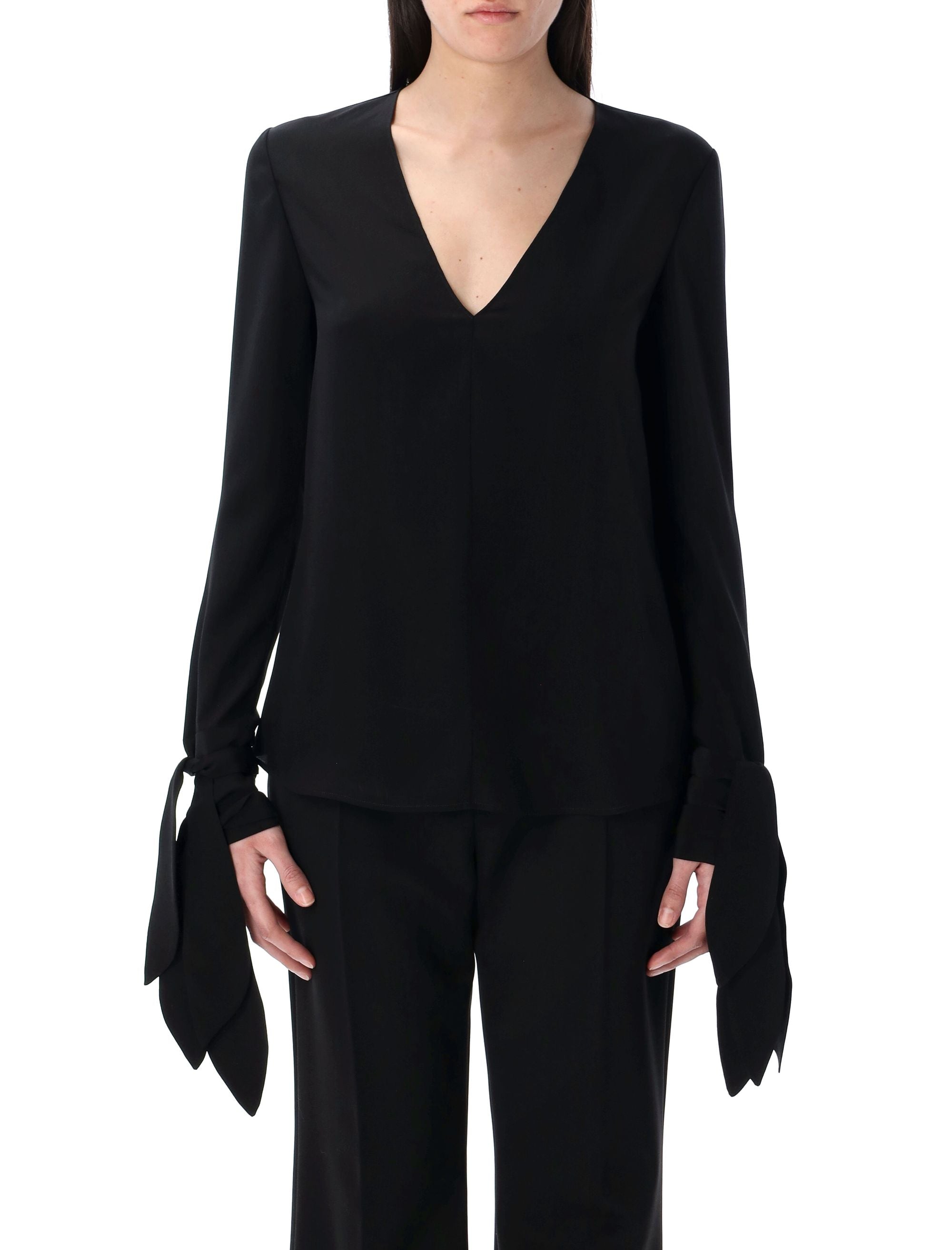 GIVENCHY Classic Fit Blouse with Double Bows