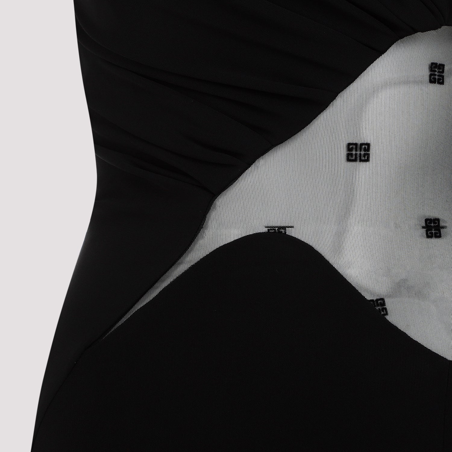 GIVENCHY Chic Black Mini Dress with Draped Details