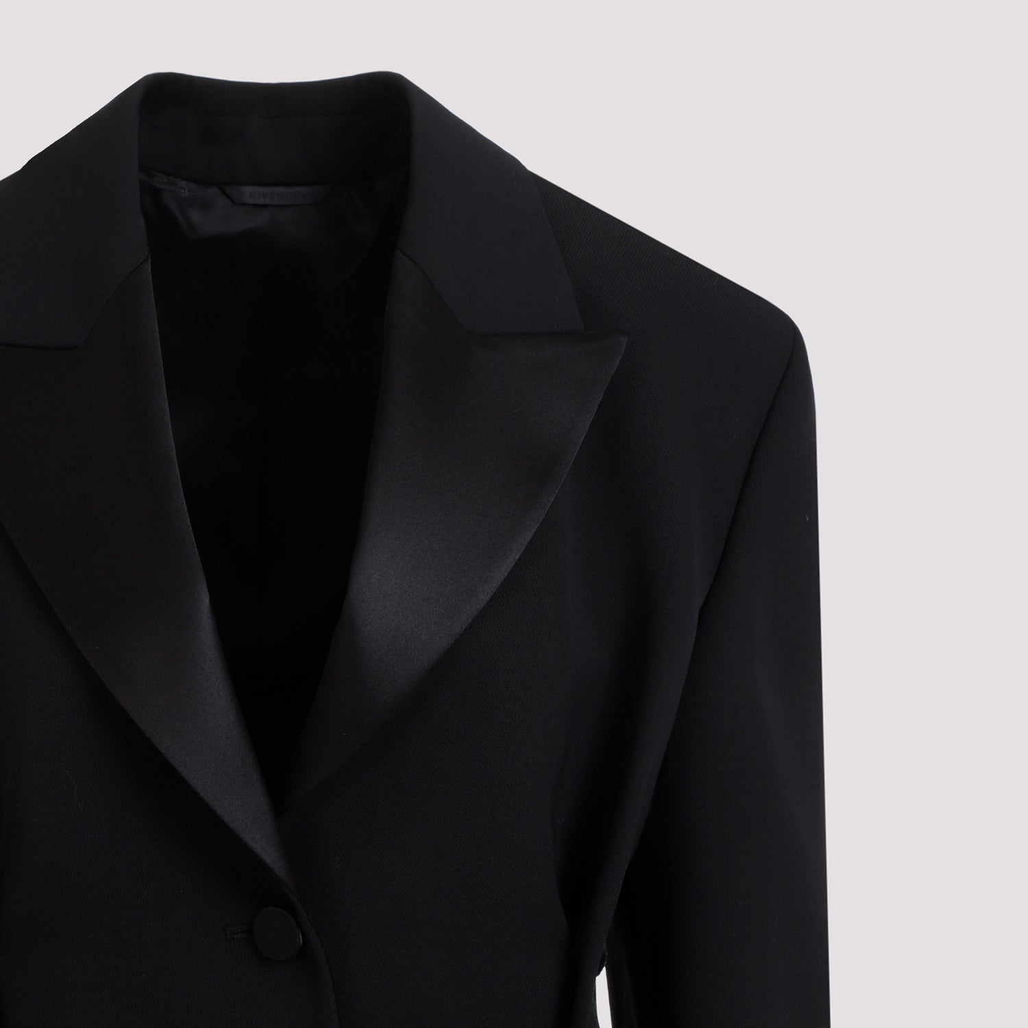 GIVENCHY Timeless Virgin Wool Jacket with Satin Peak Lapels