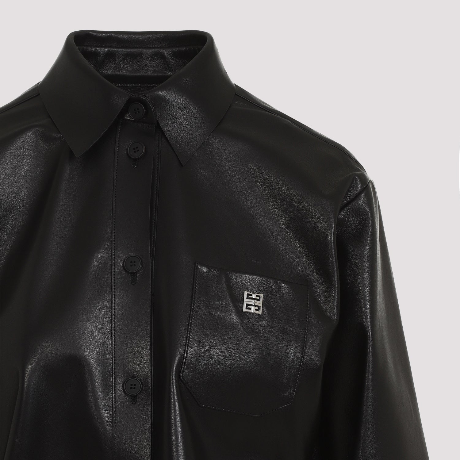 GIVENCHY Cropped Lamb Leather Shirt