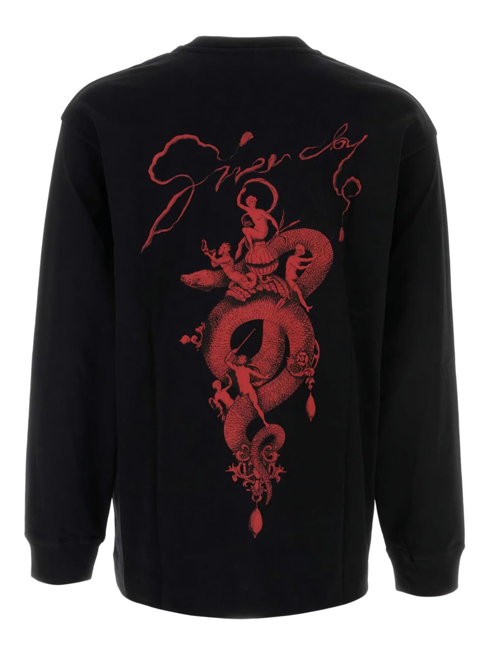 GIVENCHY Long-Sleeved Designer T-Shirt with Chandelier and Snake Print