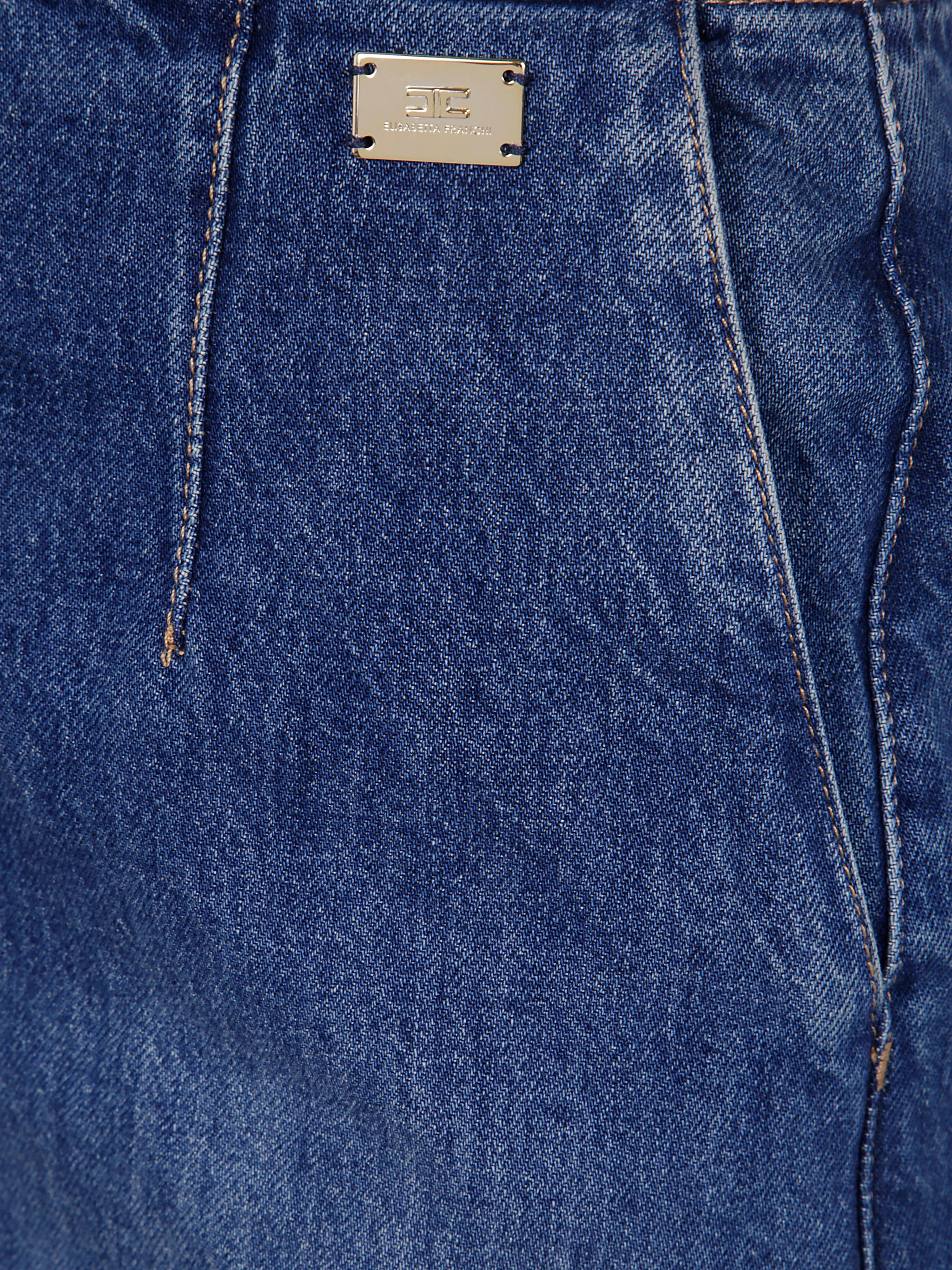 ELISABETTA FRANCHI Denim Midi Skirt for Women