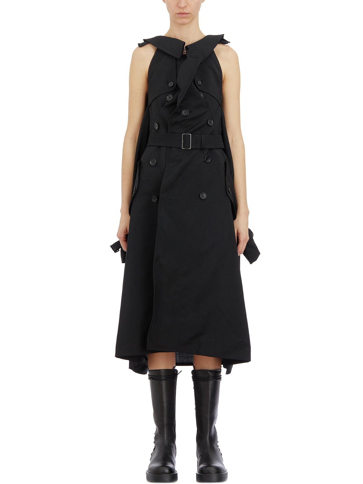 JUNYA WATANABE Women's Wool Mini Trench with Detachable Sleeves - Size S