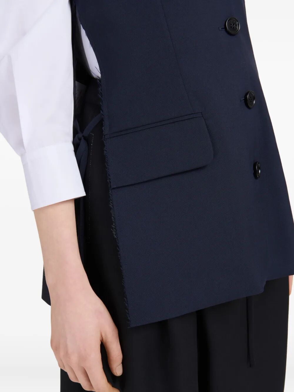 MARNI Elegant Wool Waistcoat with Side Slits
