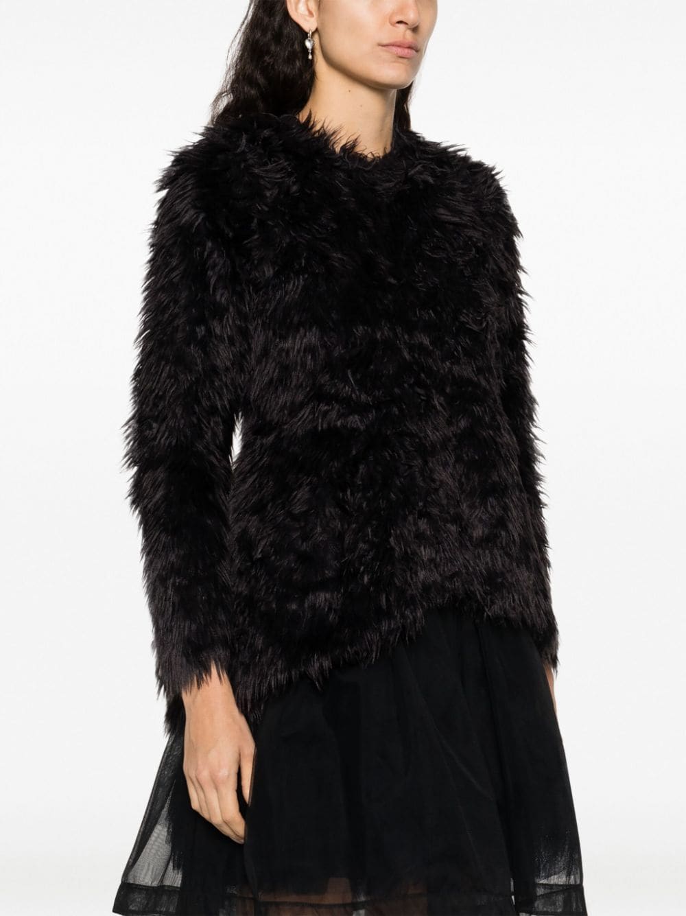 COMME DES GARÇONS Faux-Fur Long-Sleeved Top