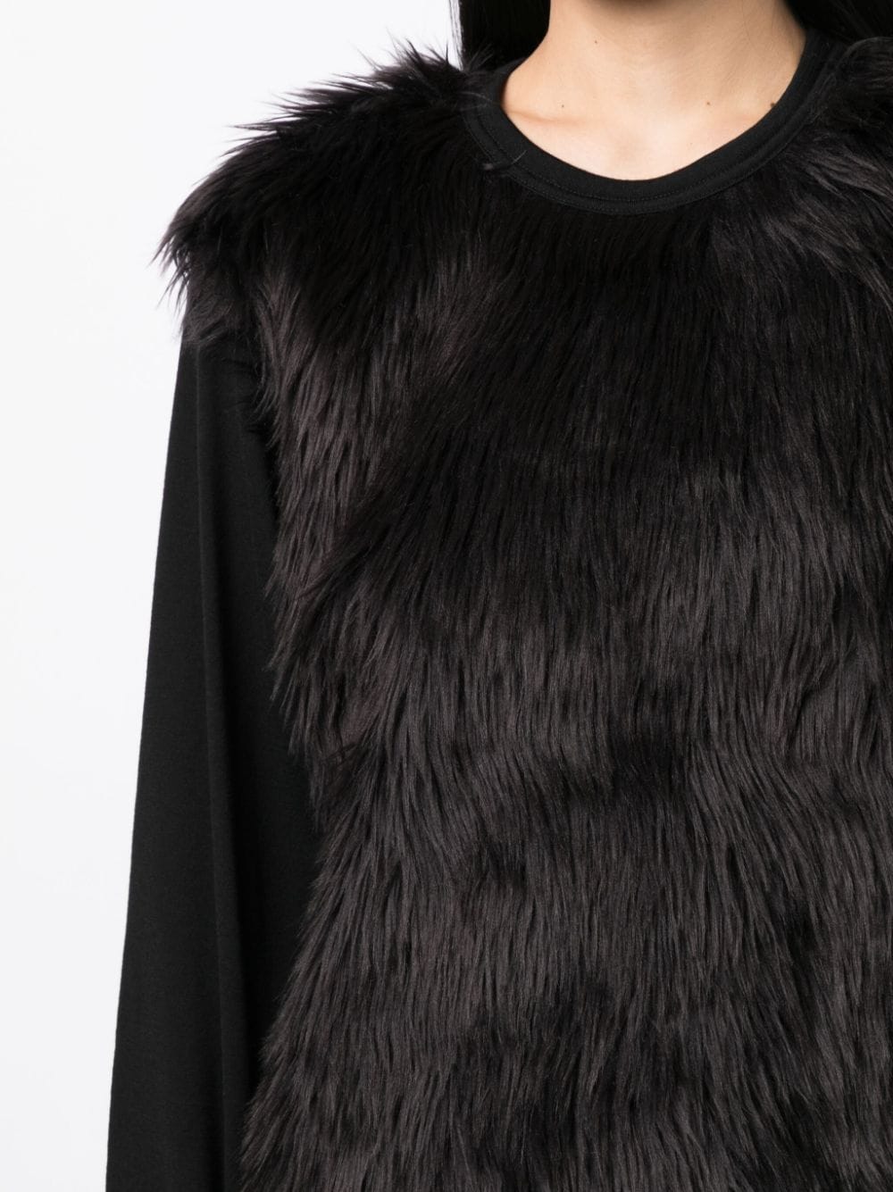 COMME DES GARÇONS Faux-Fur Detailing Long-Sleeve T-Shirt