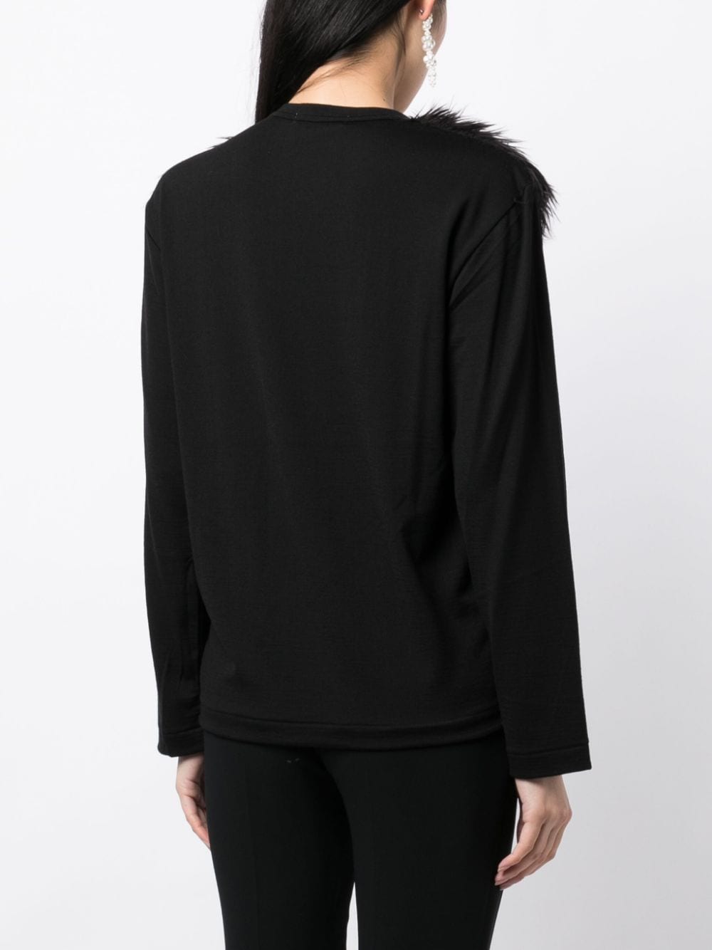 COMME DES GARÇONS Faux-Fur Detailing Long-Sleeve T-Shirt