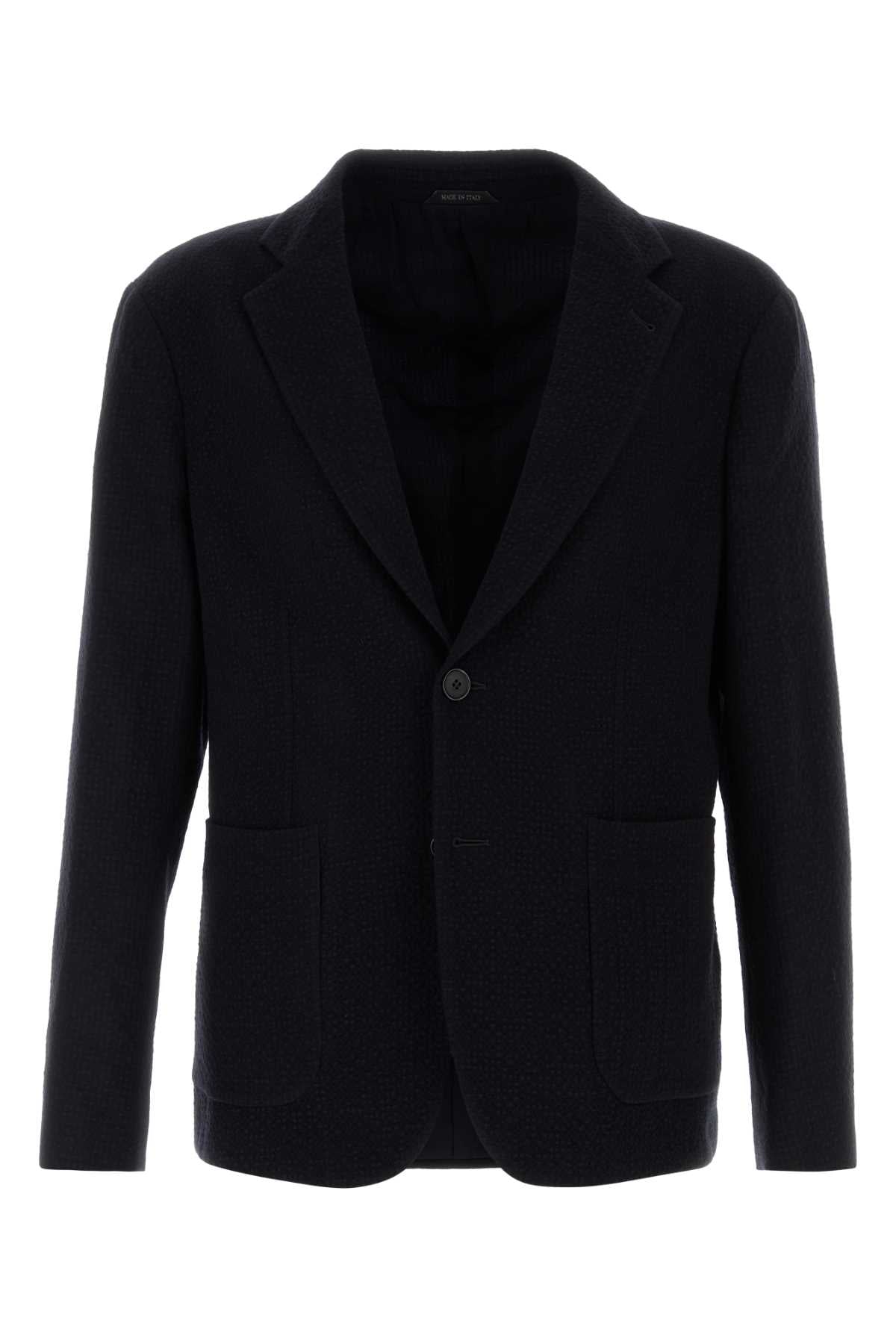 GIORGIO ARMANI Regular Fit Stretch Wool Blazer