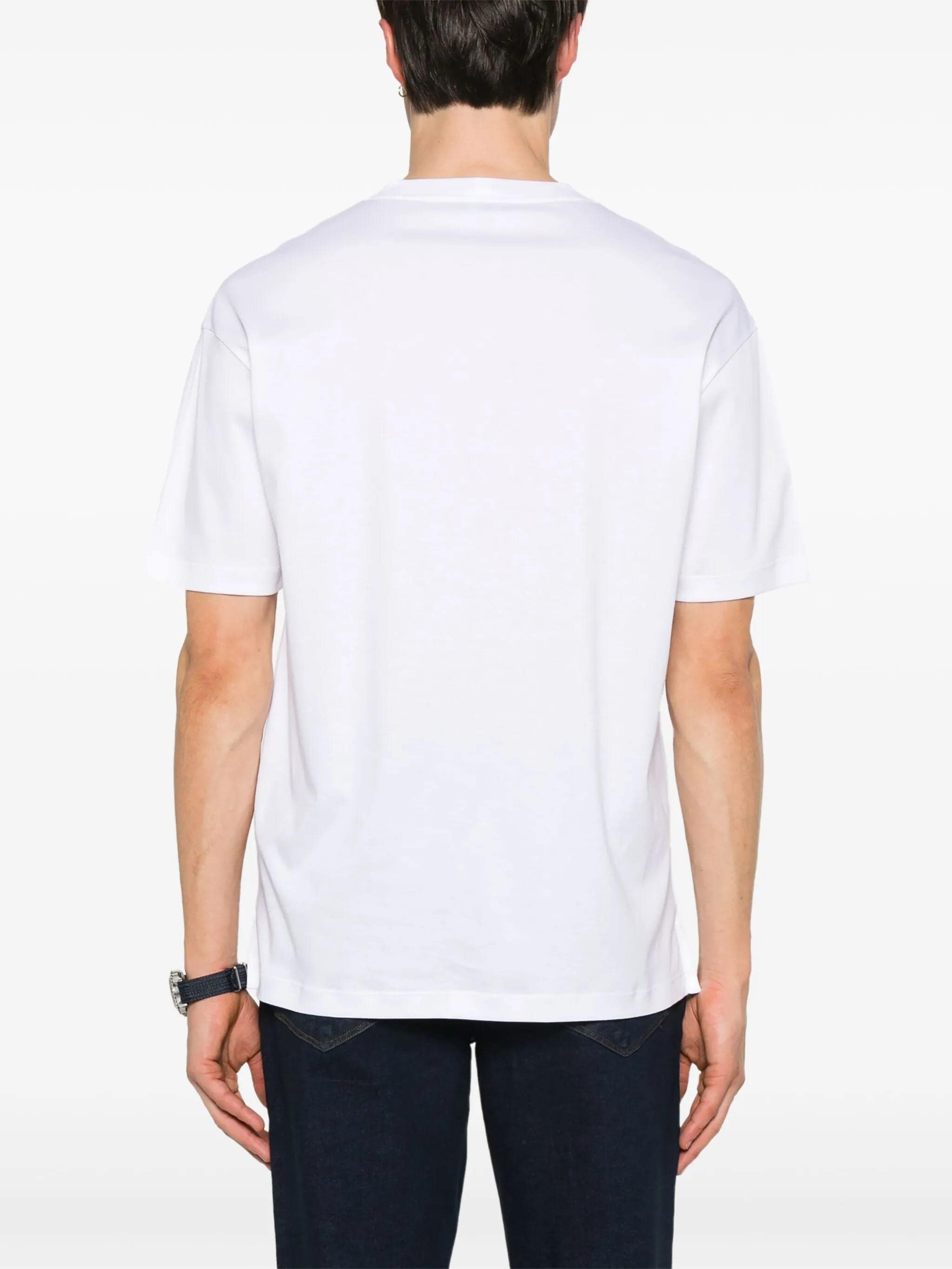GIORGIO ARMANI Crew Neck Cotton T-Shirt for Men - FW25 Collection