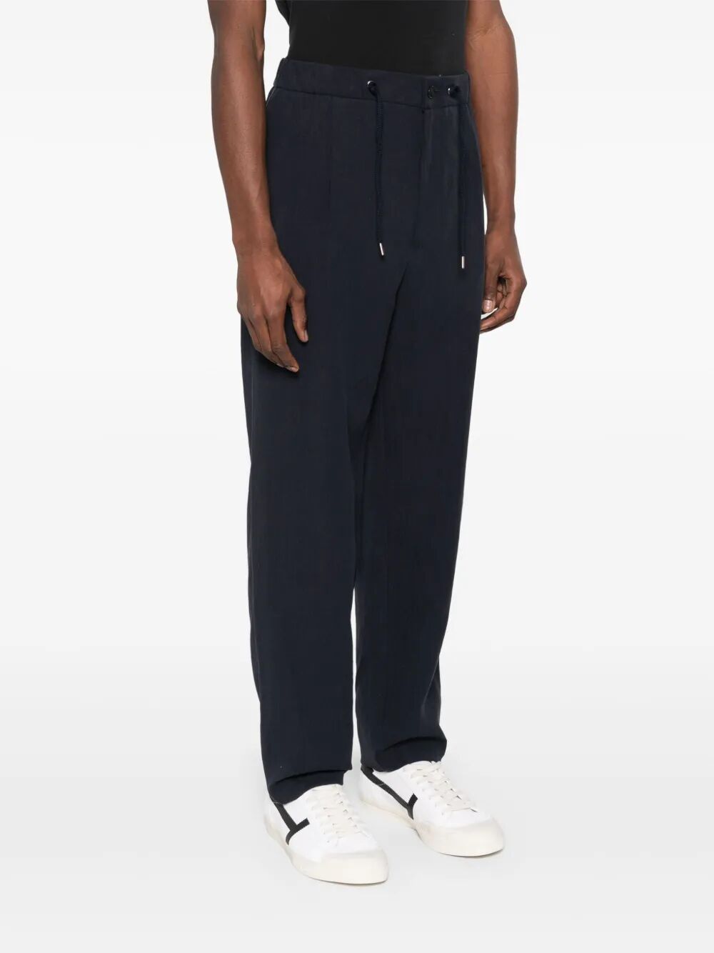 GIORGIO ARMANI Pleat-Detailing Straight Leg Linen Trousers - SS25