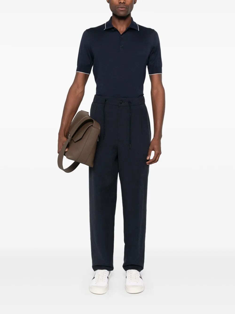 GIORGIO ARMANI Pleat-Detailing Straight Leg Linen Trousers - SS25