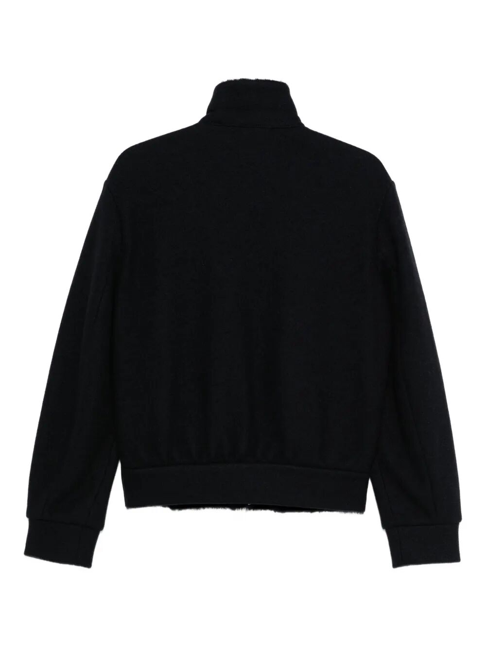 GIORGIO ARMANI High-Neck Bluson Jacket with Shearling Details