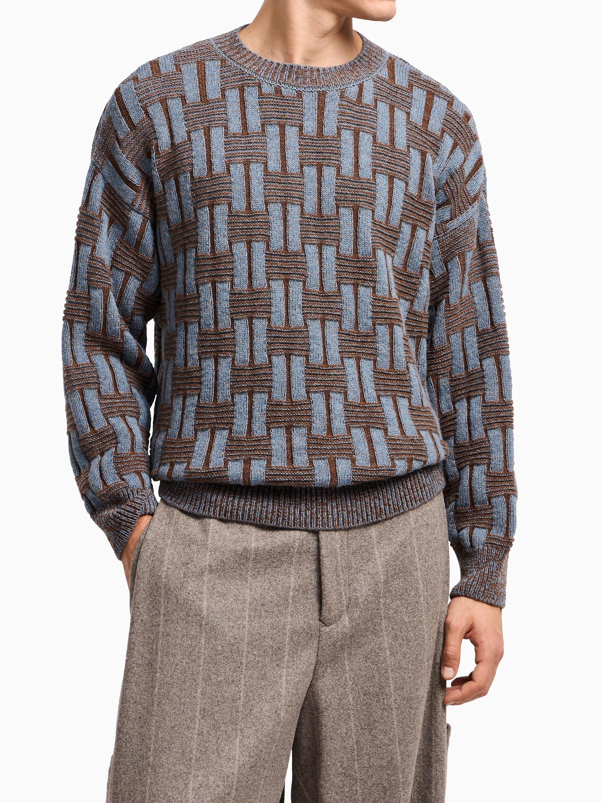 GIORGIO ARMANI Classic Wool Sweater for Men - Fall/Winter 2025