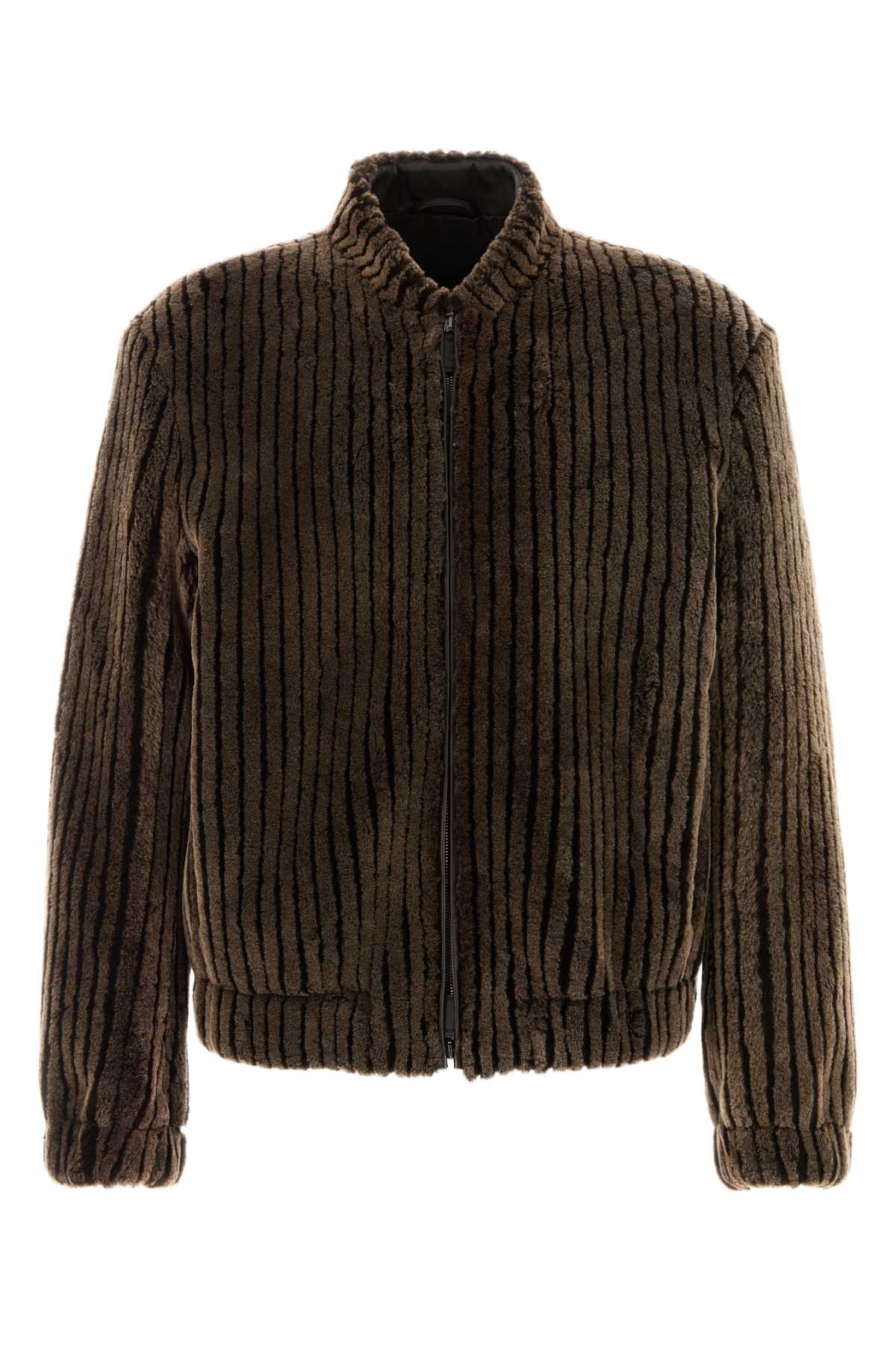 GIORGIO ARMANI Shearling Bomber Jacket for Men - Fall/Winter 2025