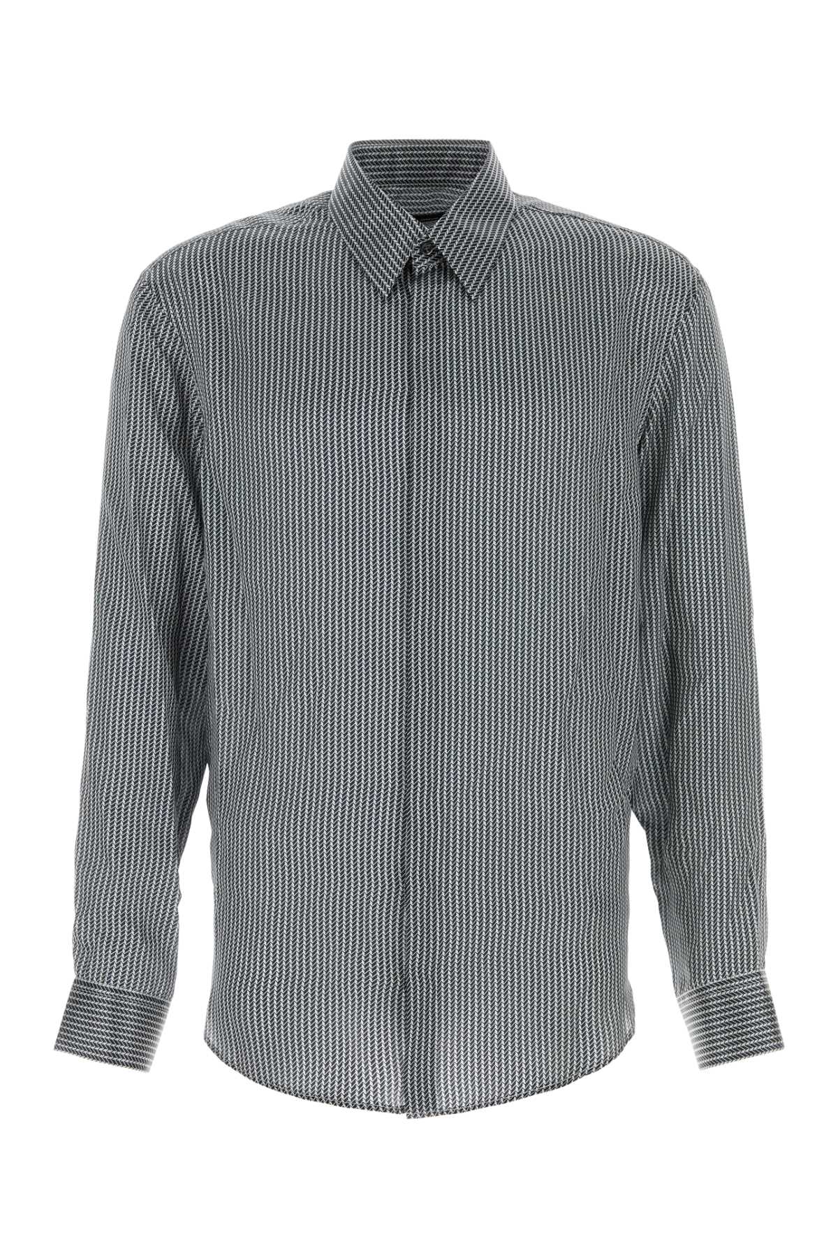 GIORGIO ARMANI Printed Satin Shirt for Men - FW25 Collection