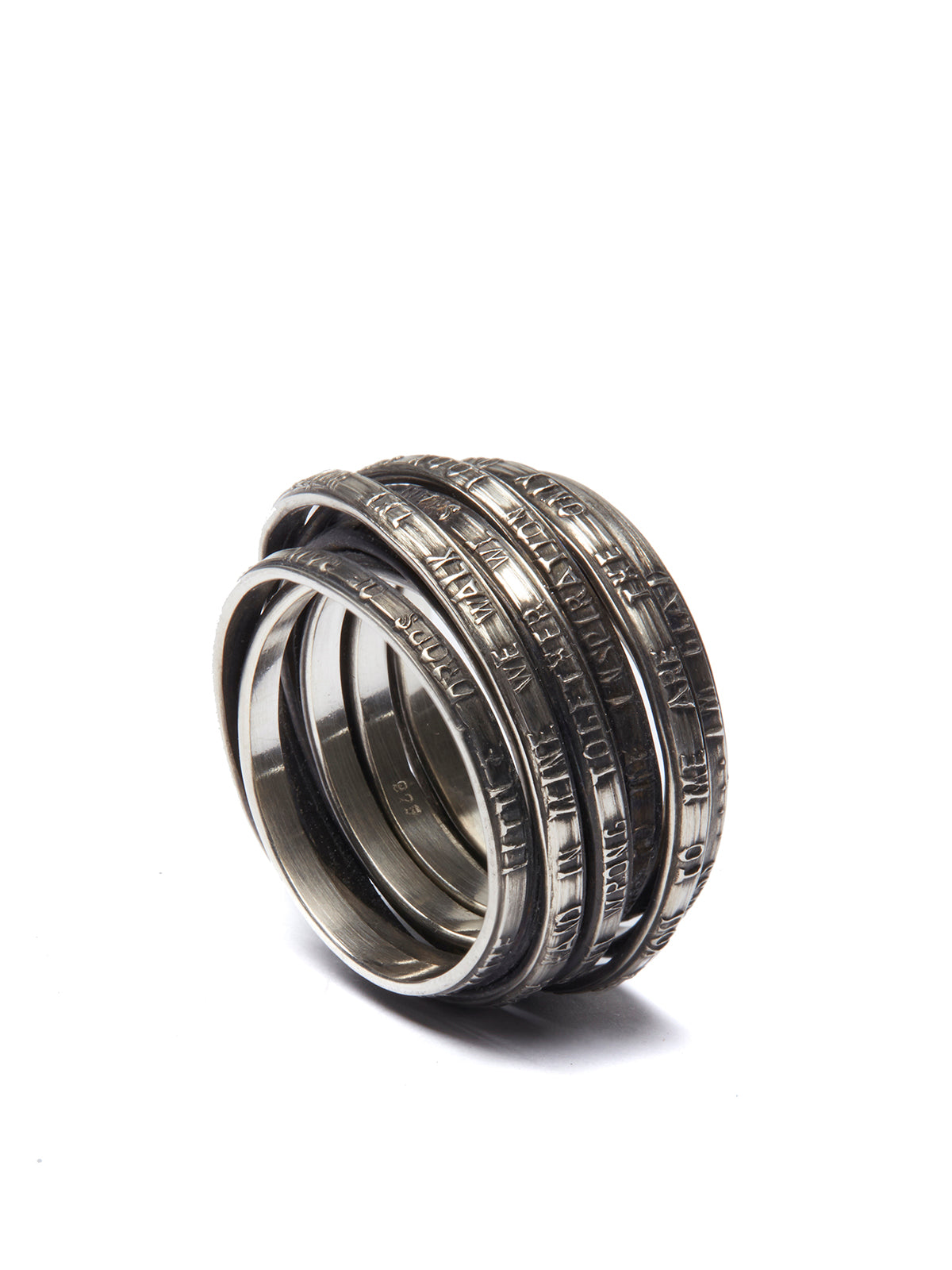 WERKSTATT:MUNCHEN Woven Silver Ring for Men