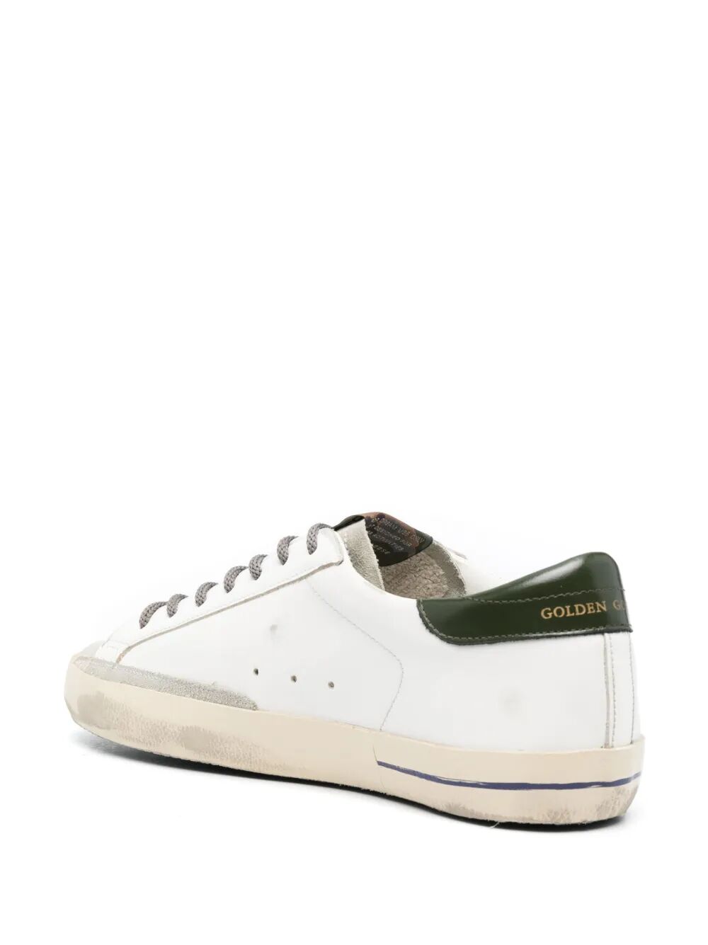GOLDEN GOOSE Men's Superstar Leather Upper Suede Toe Sneakers with Shiny Heel
