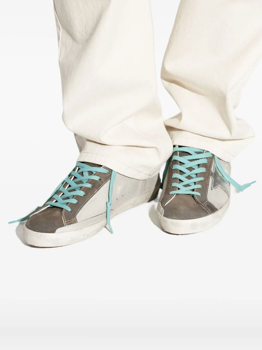 GOLDEN GOOSE Super-Star Leather Upper Sneakers for Men