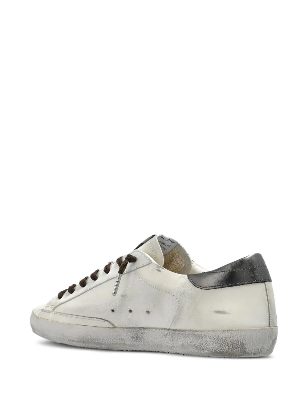 GOLDEN GOOSE Super-Star Sneakers with Lizard Effect Star and Grey Heel Tab