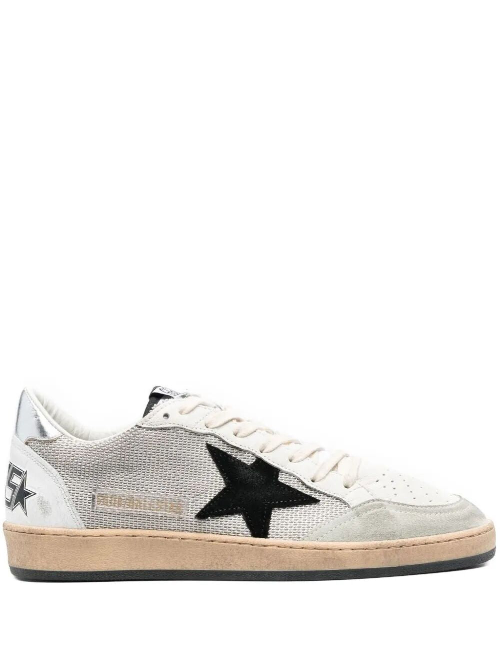 GOLDEN GOOSE Ball Star Net Upper Suede Sneakers with Laminated Heel