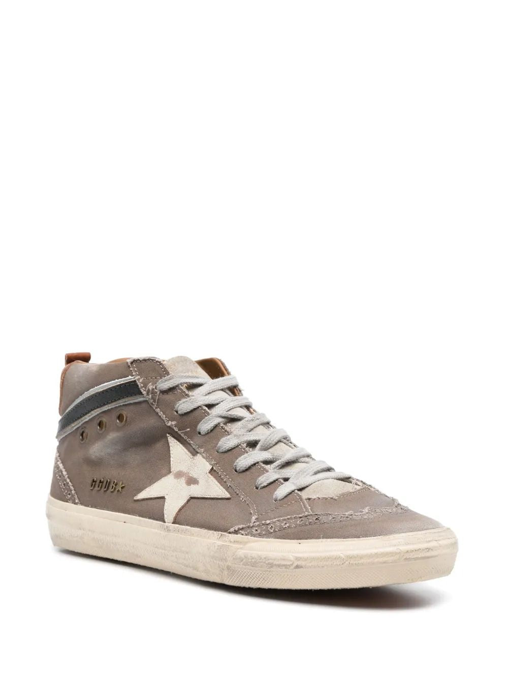 GOLDEN GOOSE Mid Star Canvas Upper Suede Tongue Sneakers